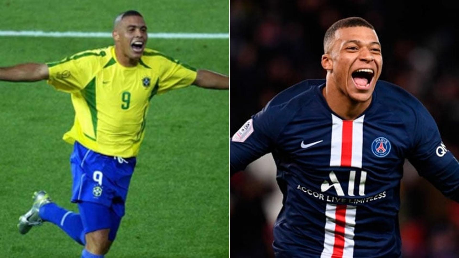 Montagem Ronaldo e Mbappe