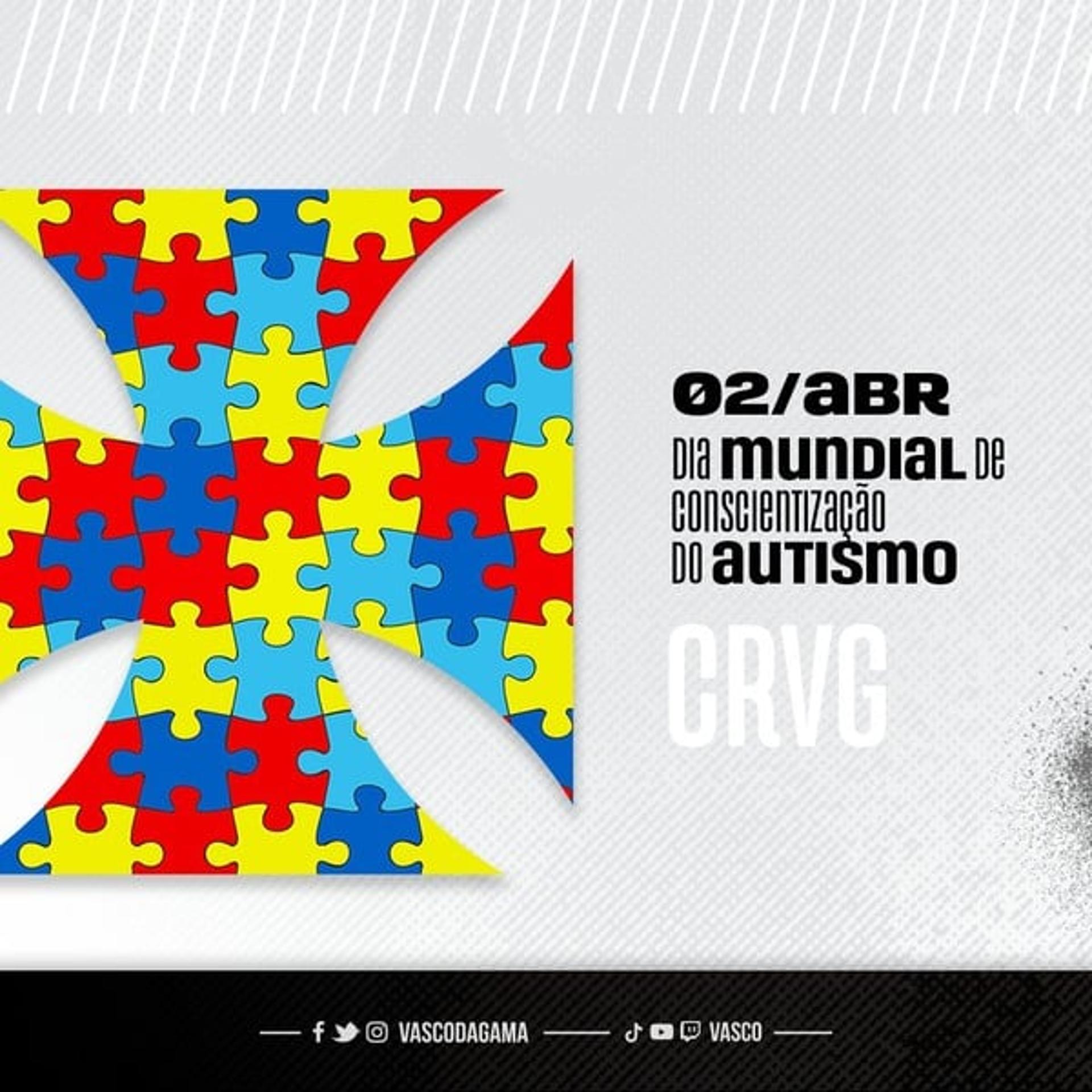 Vasco - Dia Mundial da Conscientização do Autismo Blue heart