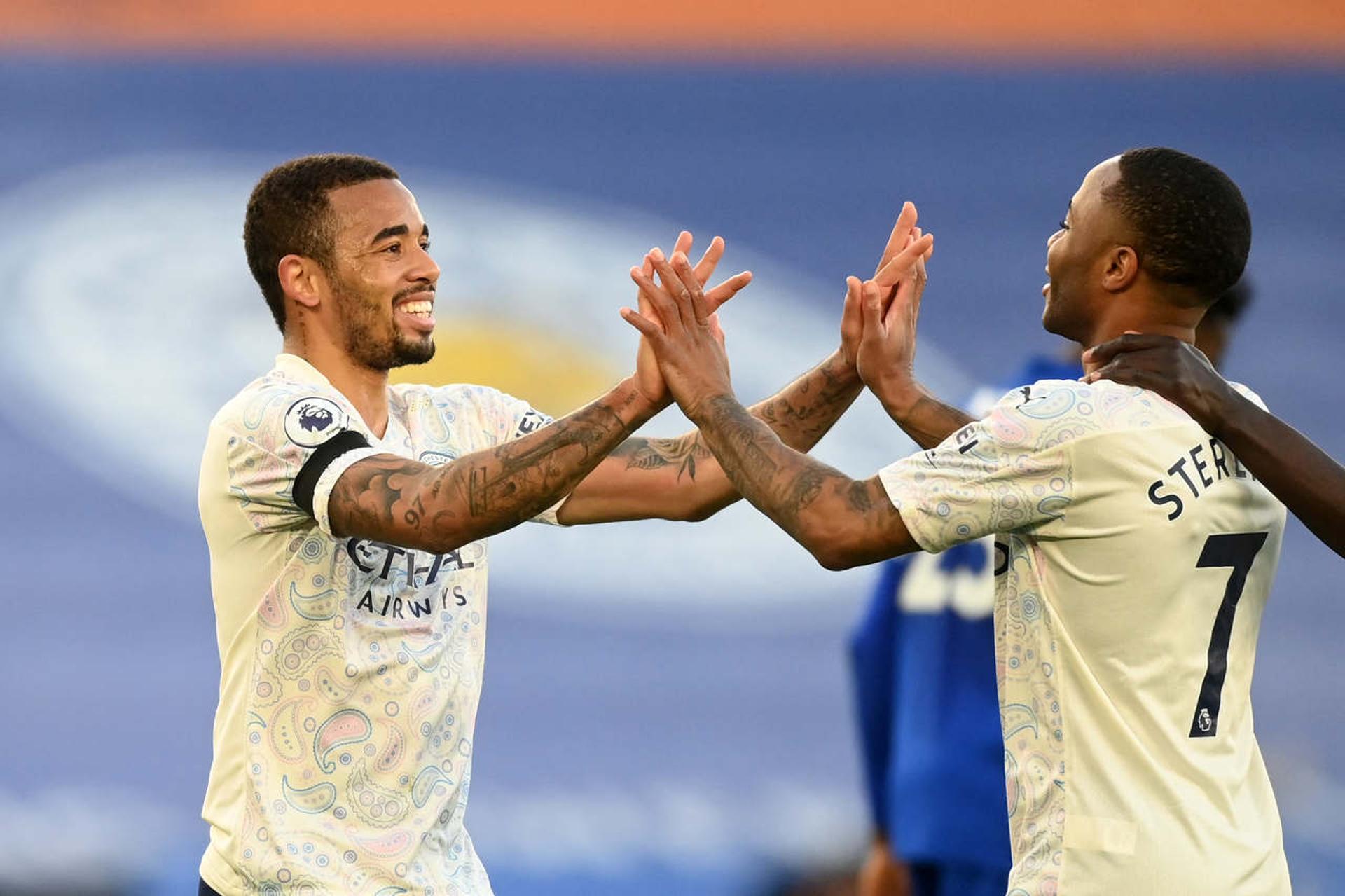 Leicester x Manchester City - Gabriel Jesus e Sterling