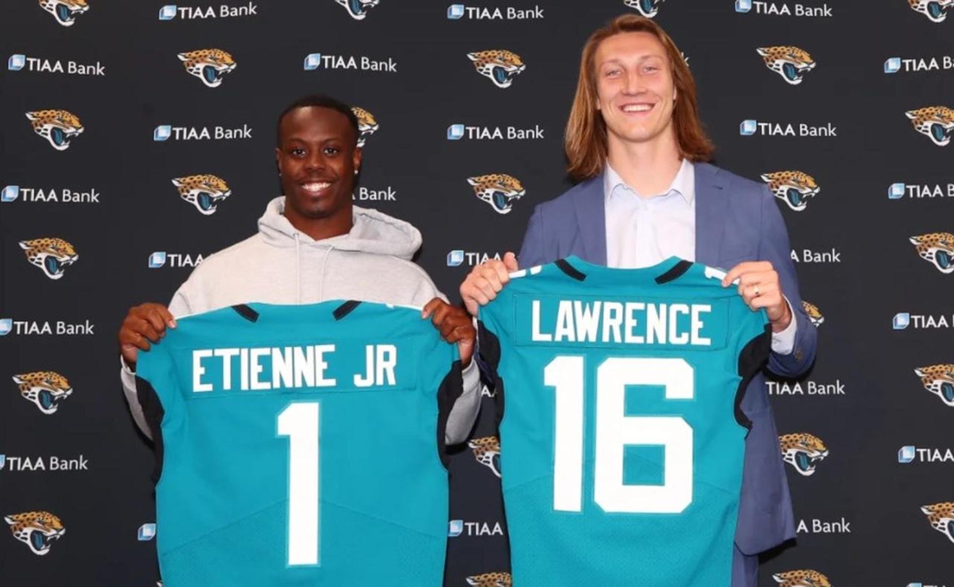 trevor lawrence clemson jacksonville jaguars travis etienne