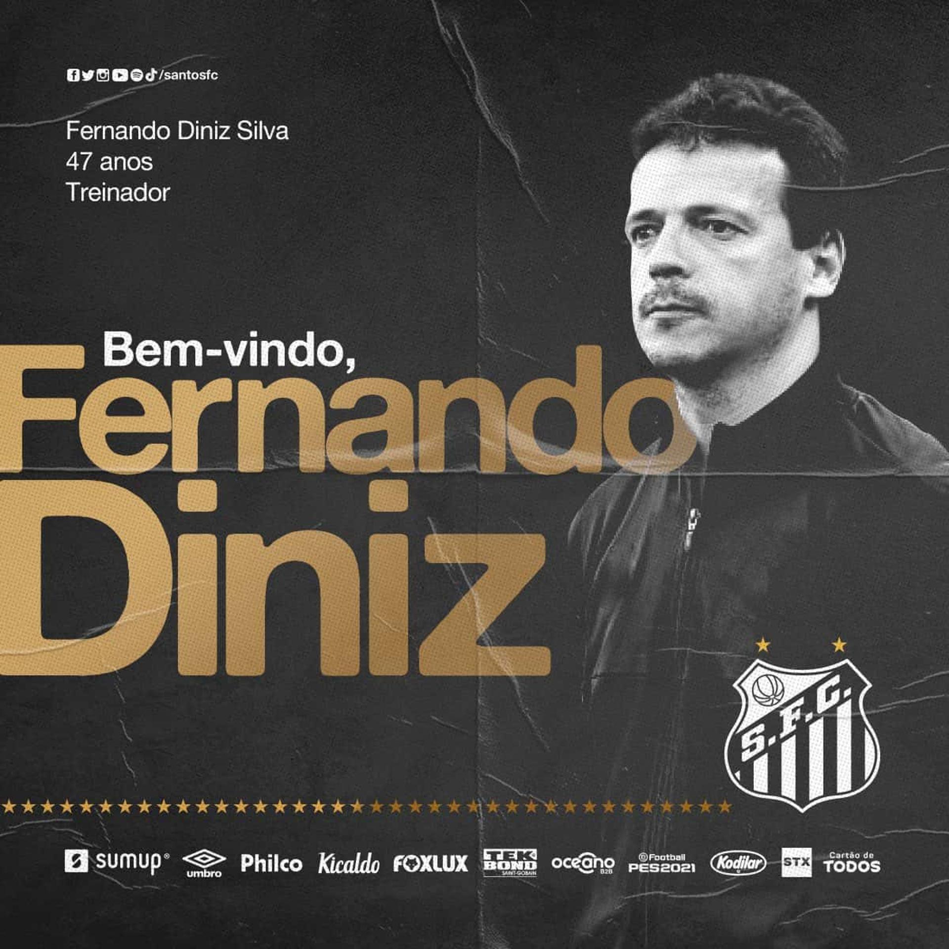 Fernando Diniz - anúncio do Santos