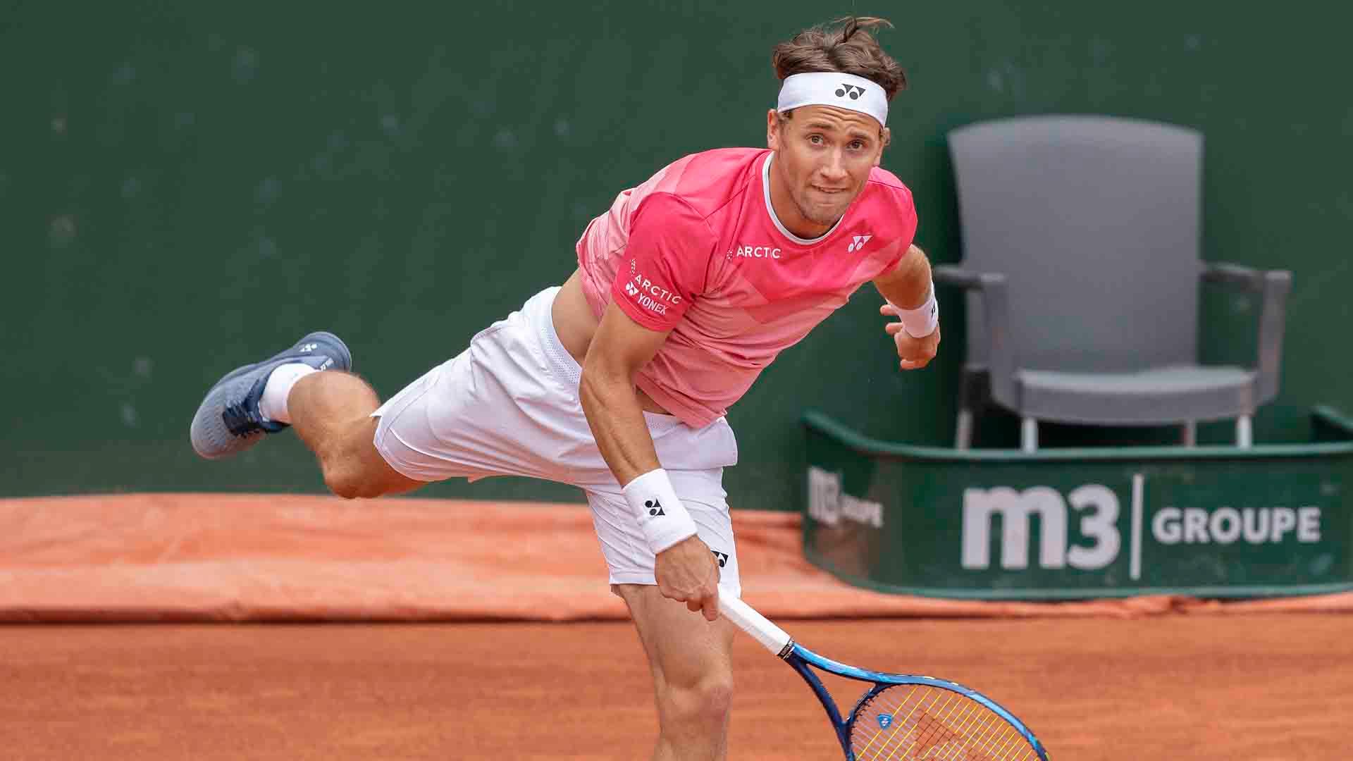 Casper Ruud em ação no ATP de Genebra