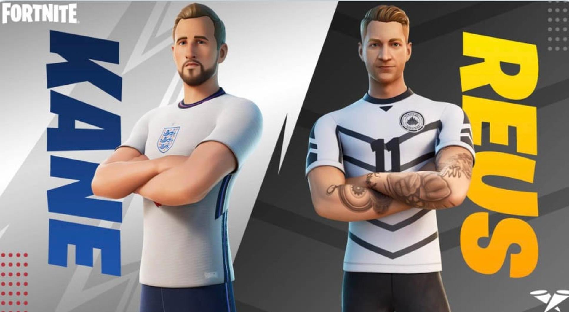 Harry Kane e Marco Reus no Fortnite