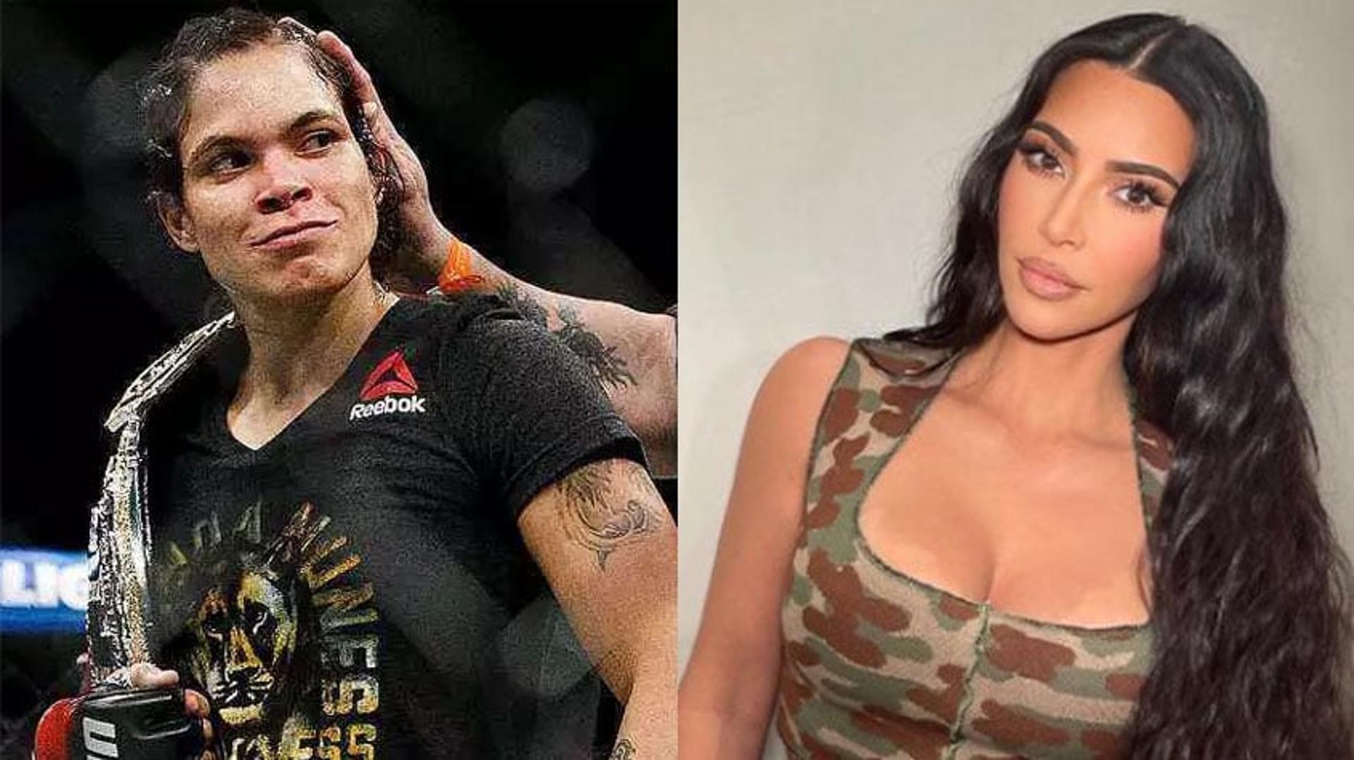 Montagem - Amanda Nunes e Kim Kardashian