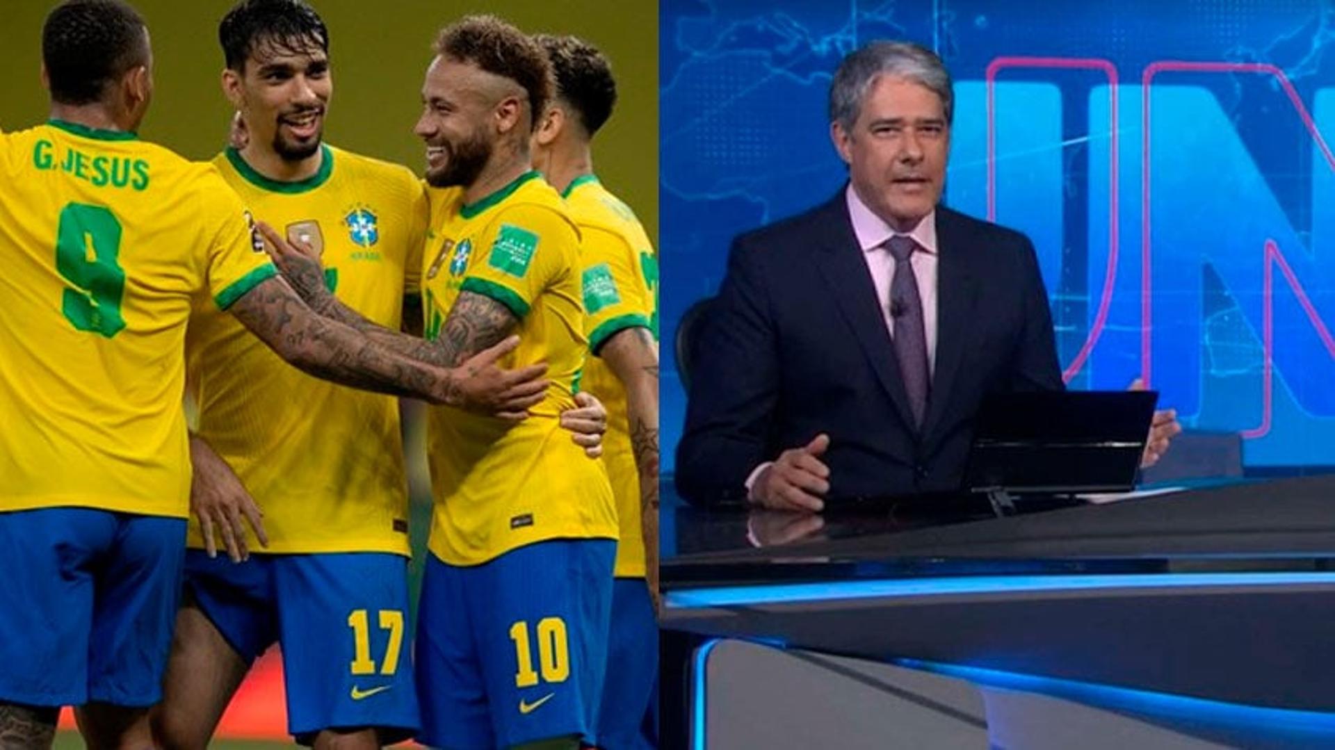 jogadores da Seleção Brasileira e Jornal Nacional.