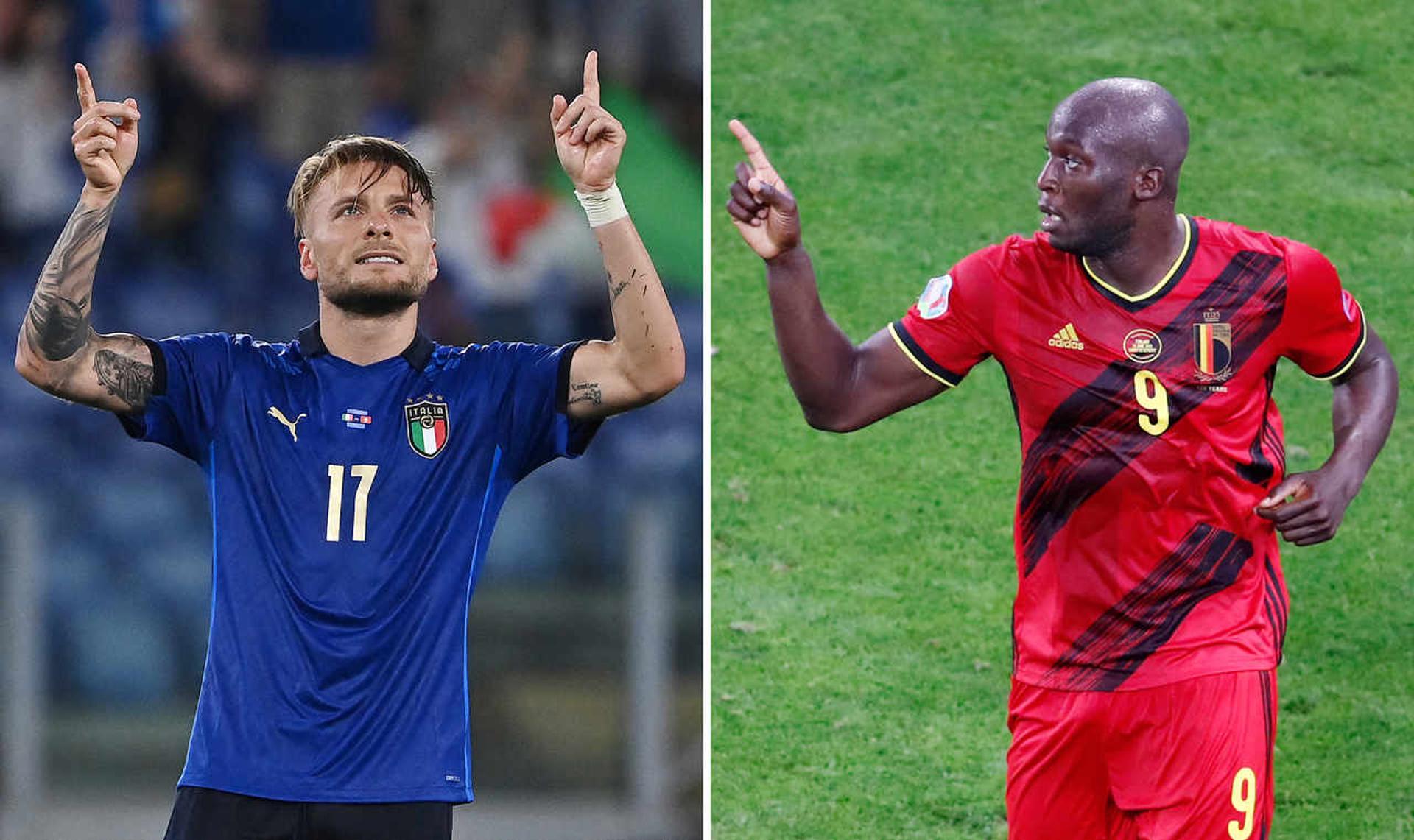 Montagem - Ciro Immobile (Itália) e Romelu Lukaku (Bélgica)