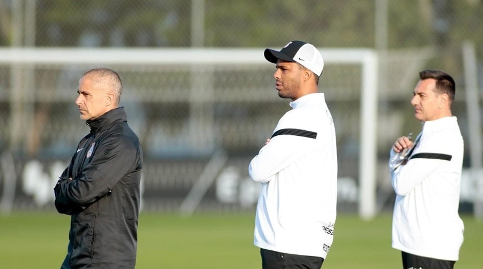 Sylvinho, Fernando Lázaro e Doriva - Treino Corinthians