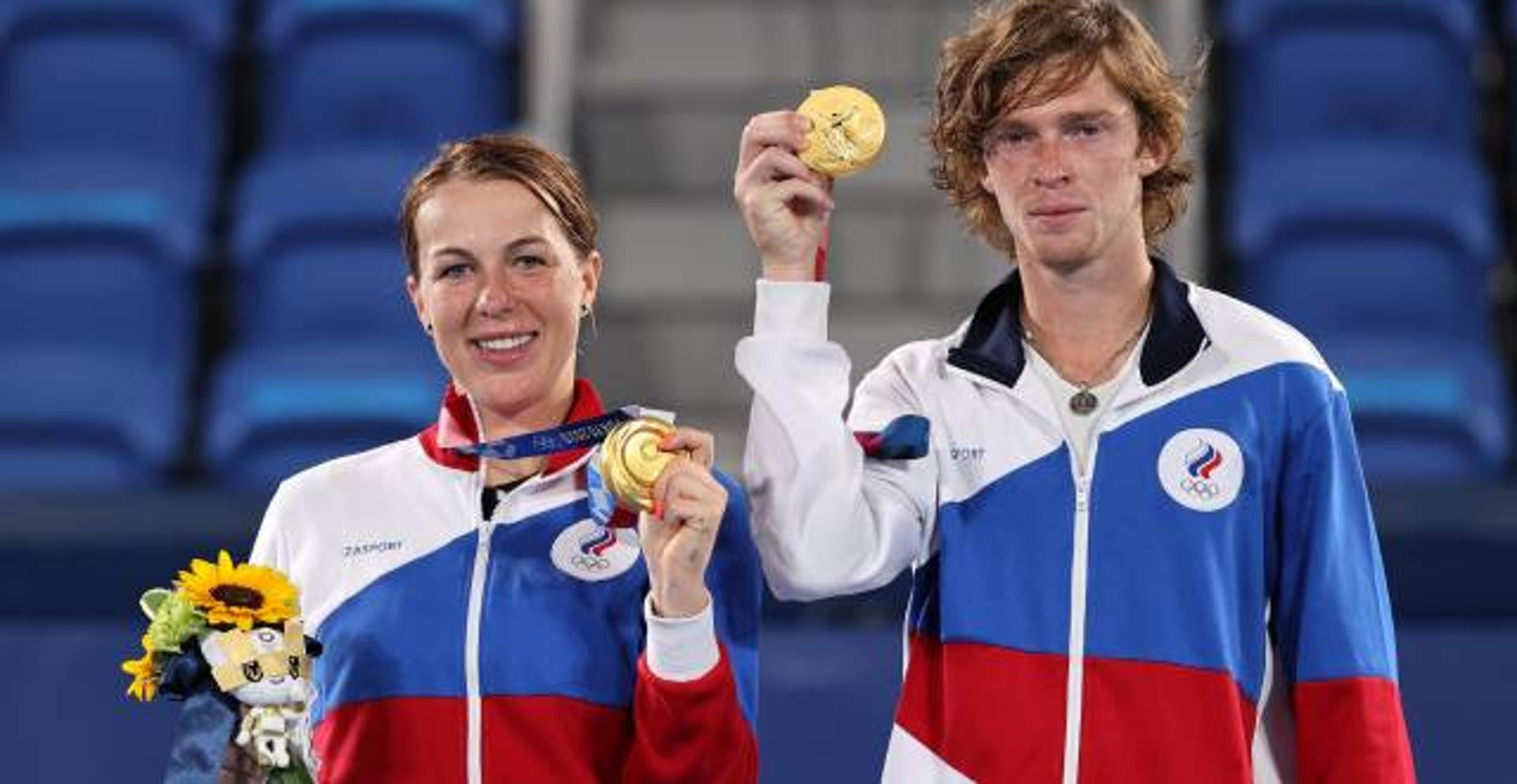 Anastasia Pavlychenkova e Andrey Rublev medalhistas de ouro nas duplas mistas