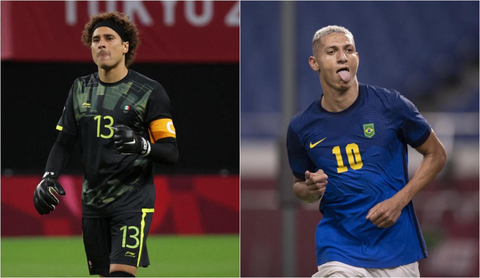 Montagem: Ochoa (México) e Richarlison (Brasil)