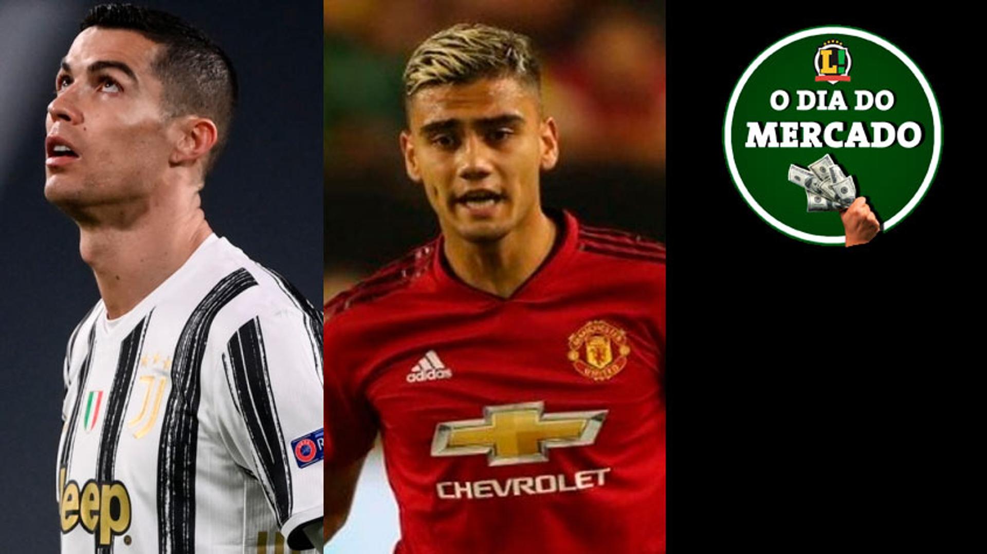 Cristiano Ronaldo, da Juventus, e Andreas Pereira, do Manchester United