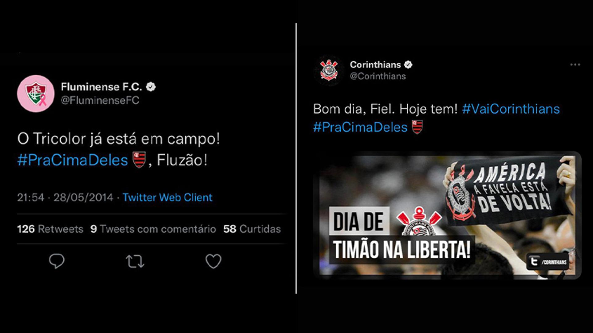 Tweets dos Clubes