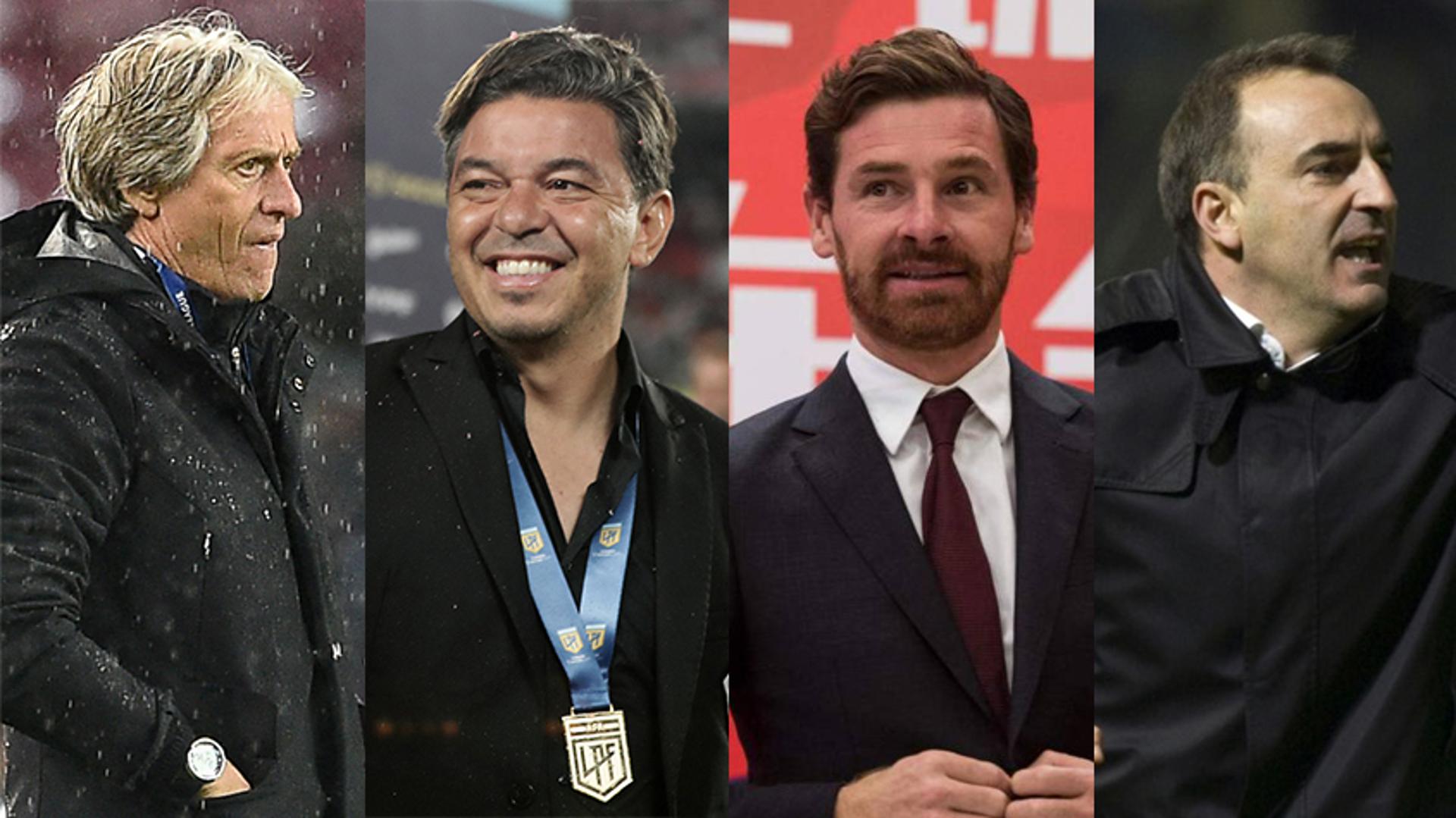 Montagem - Jorge Jesus, Gallardo, André Villas Boas e Carlos Carvalhal