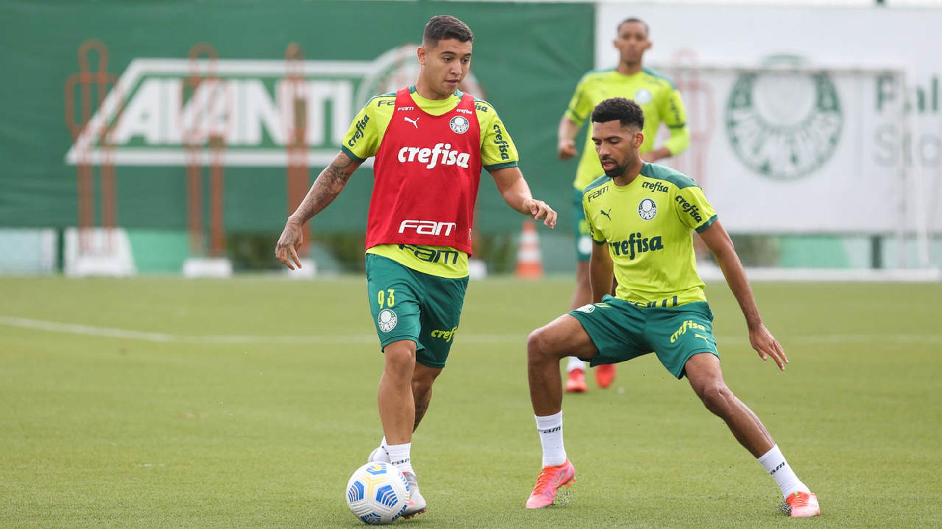 Os atletas da SE Palmeiras, durante treinamento na Academia de Futebol, em São Paulo (Foto: Fabio Menotti/Palmeiras)