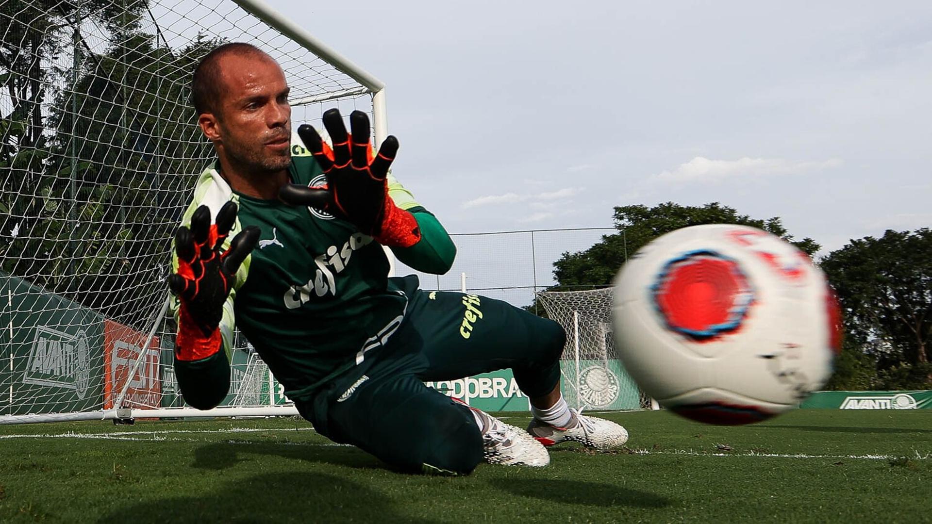 Marcelo Lomba durante treino desta quarta do Palmeiras