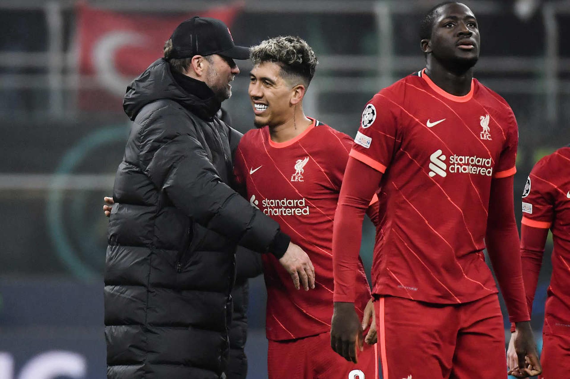 Inter de Milão x Liverpool - Jürgen Klopp e Roberto Firmino