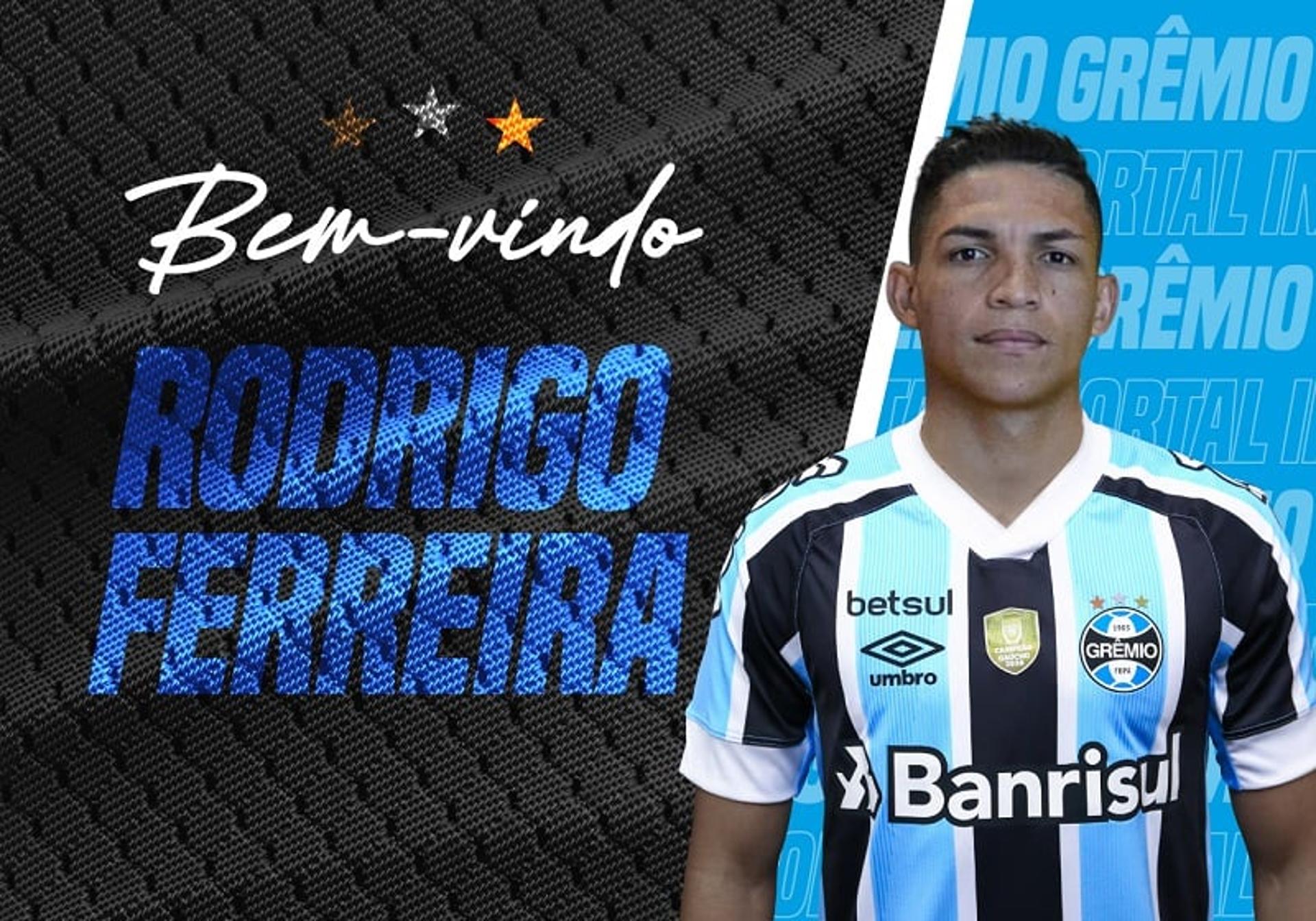 Rodrigo Ferreira anunciado pelo Grêmio