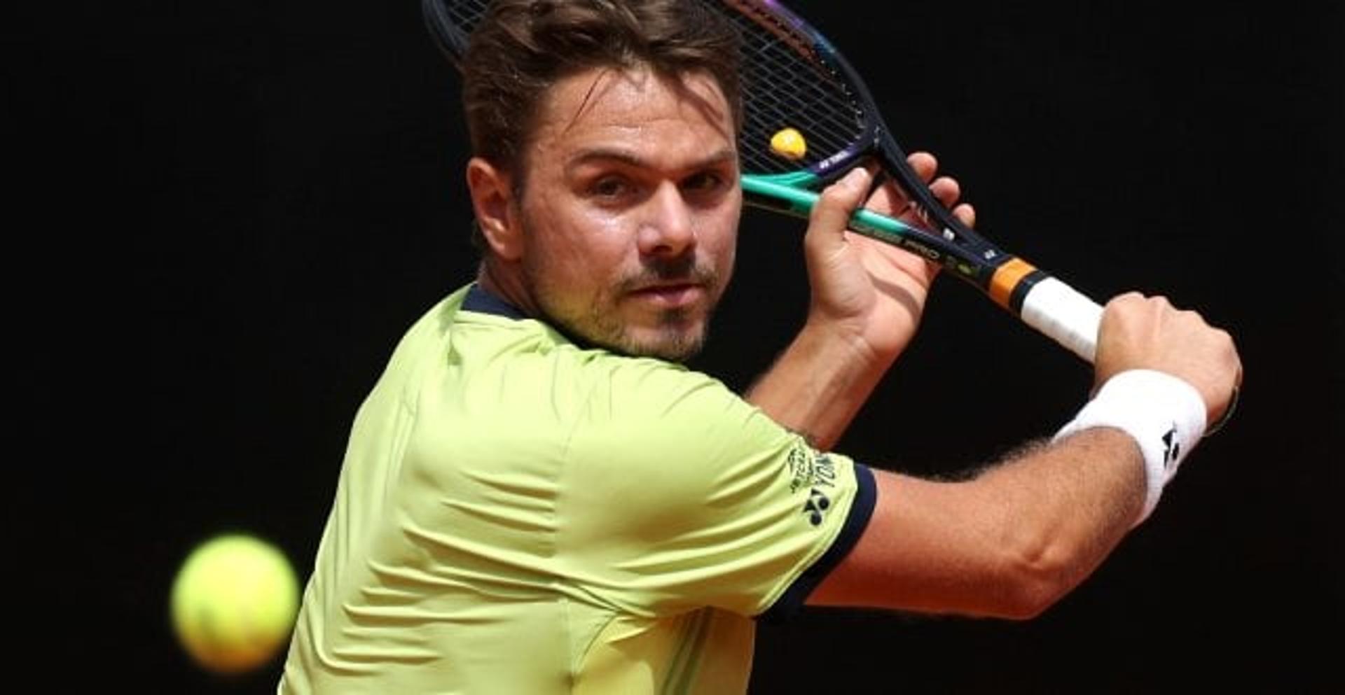 Stan Wawrinka em ação pela 2ª rodada do Masters de Roma