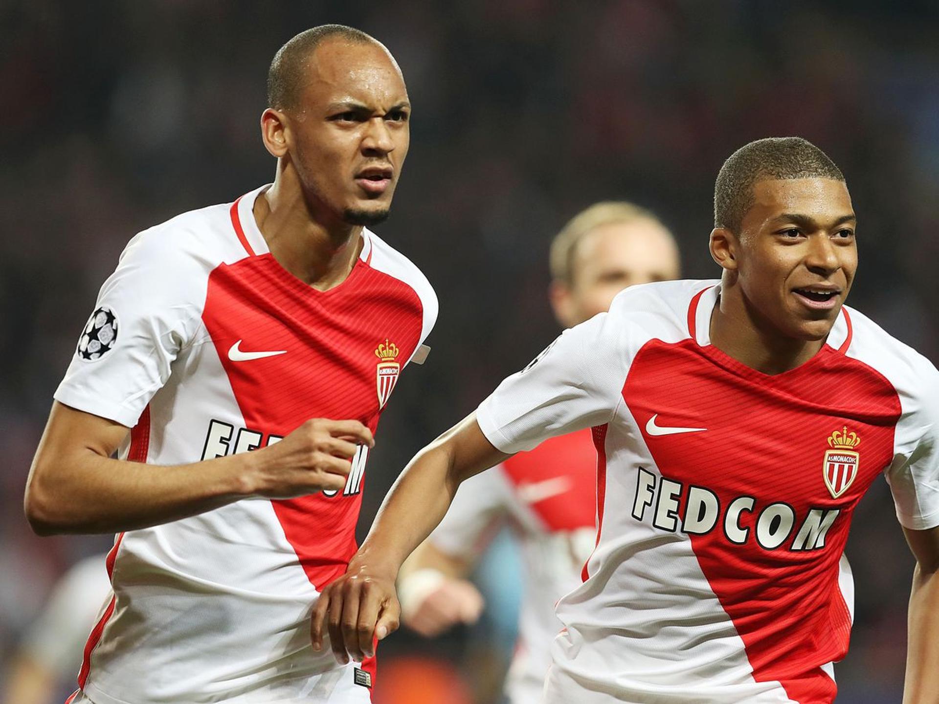 Fabinho e Mbappé no Monaco