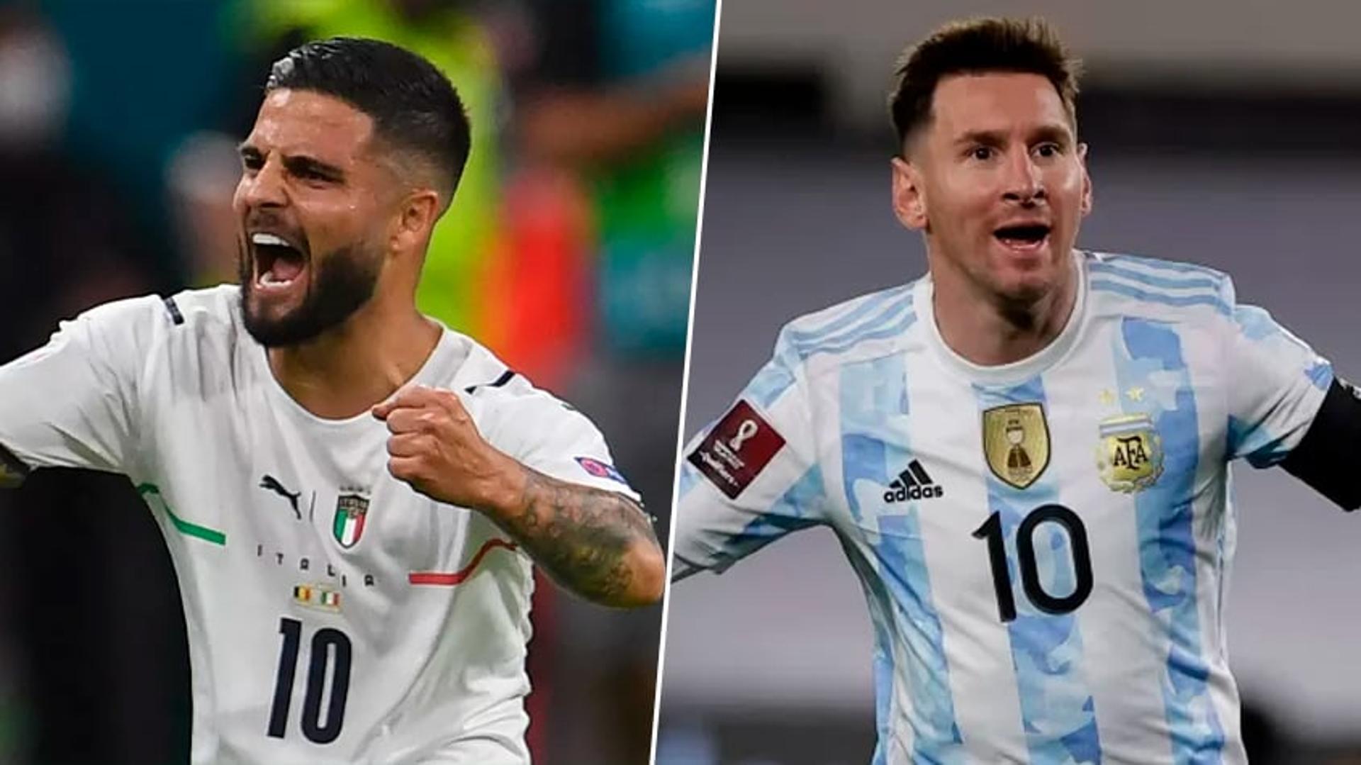 Montagem - Insigne e Messi