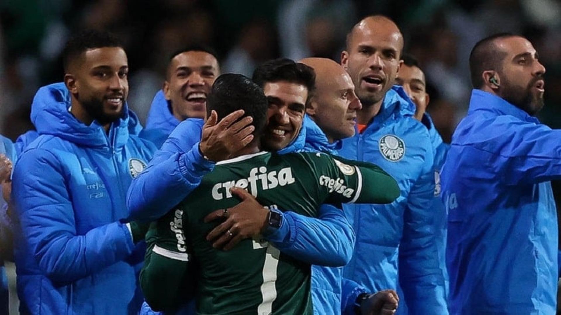 Abel Ferreira e Dudu - Coritiba x Palmeiras