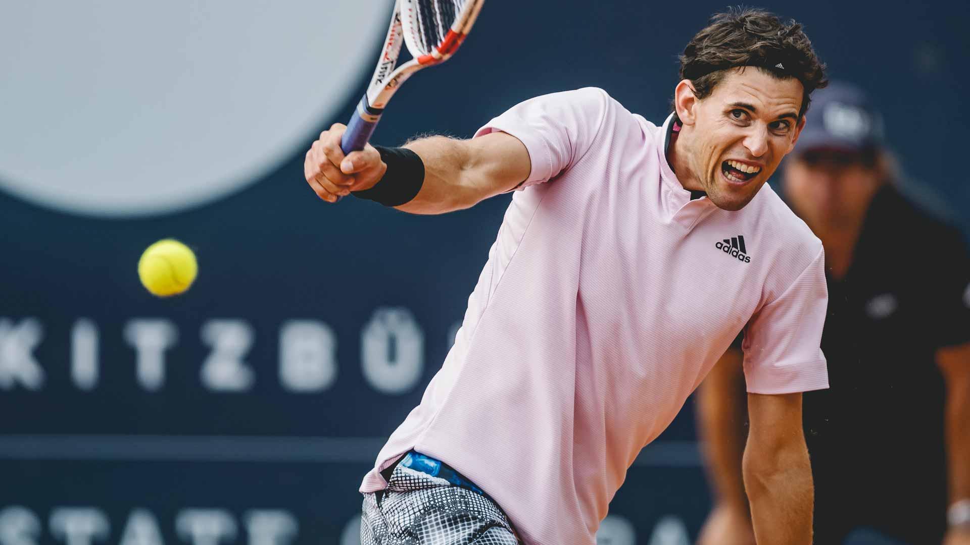 Dominic Thiem em ação em Kitzbühel