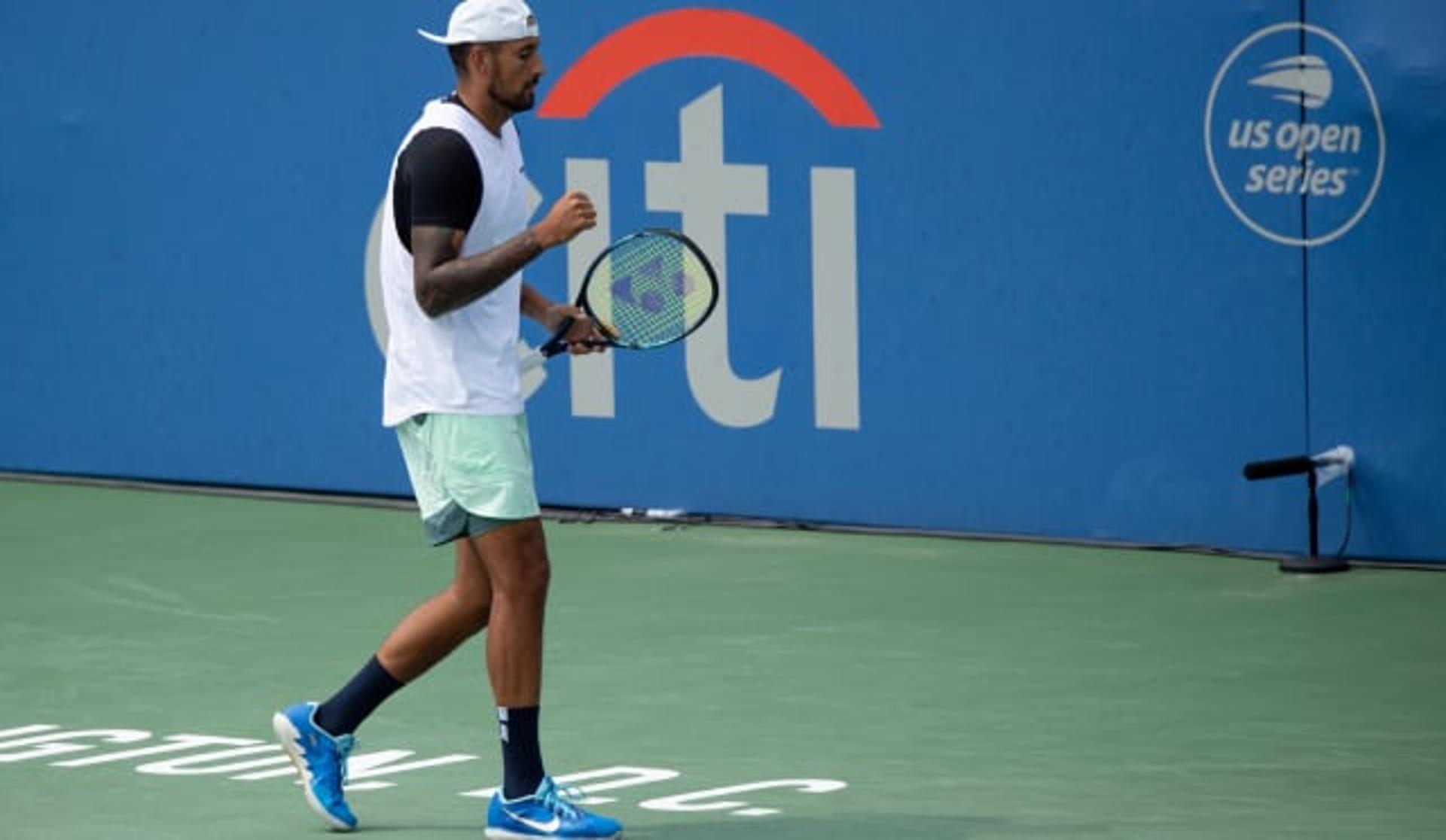 Nick Kyrgios vibra em vitória sobre Frances Tiafoe em Washington