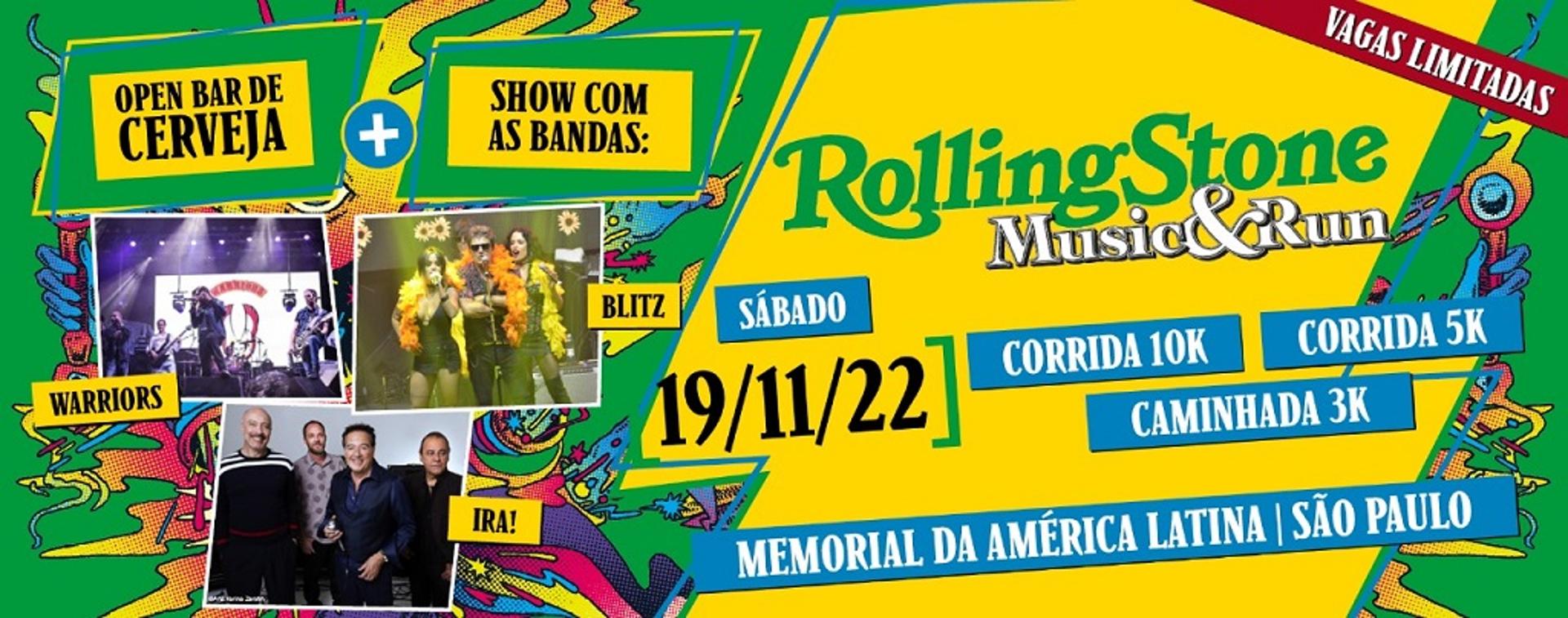 A 11ª edição do Rolling Stone Music & Run, no dia 11 de novembro, em São Paulo, está com inscrições abertas. (Divulgação)