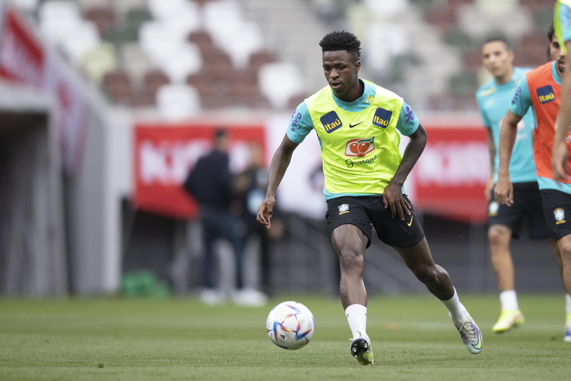 Vini Jr. em treino da Seleção Brasileira antes de Japão x Brasil