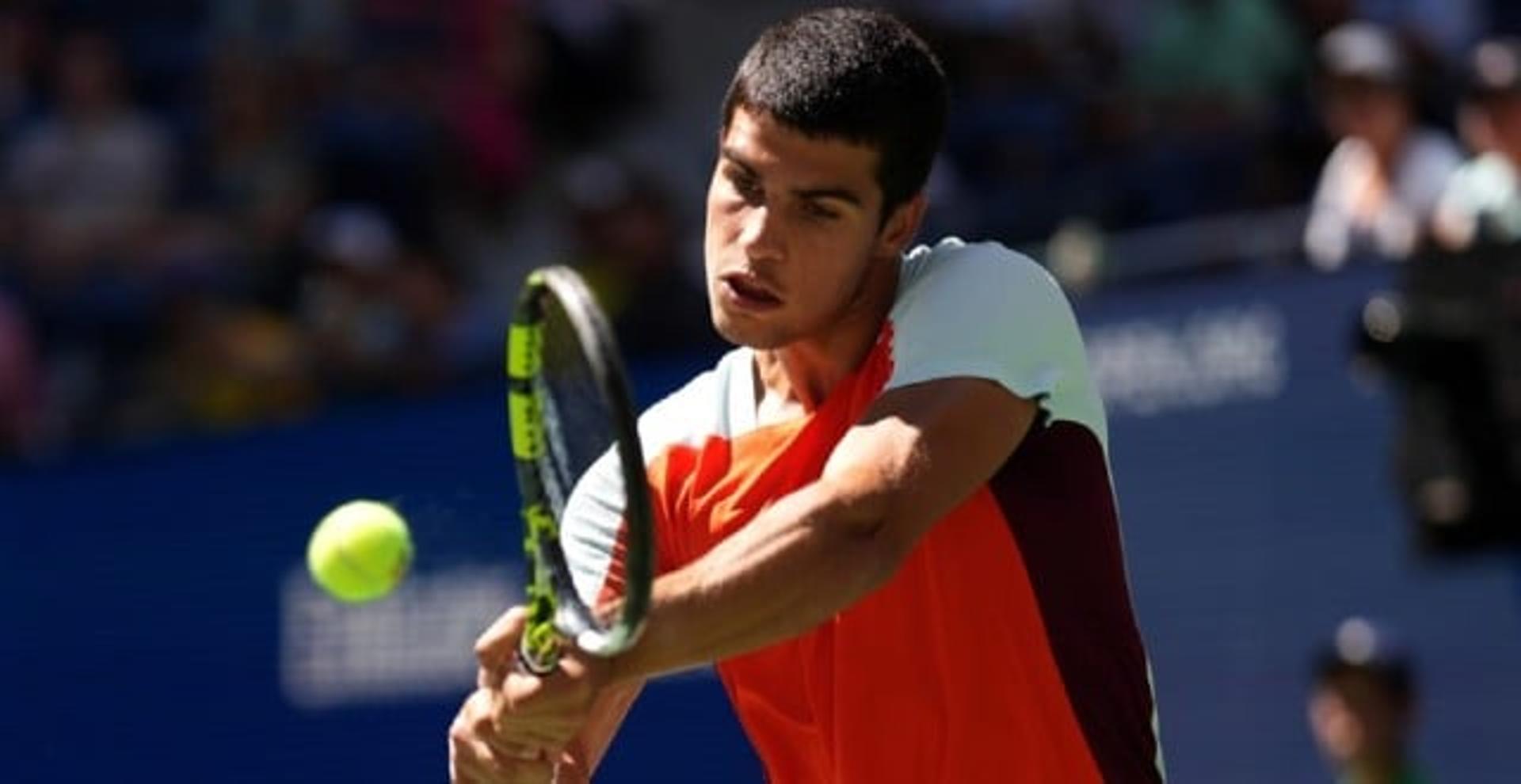 Carlos Alcaraz durante a 2ª rodada do US Open