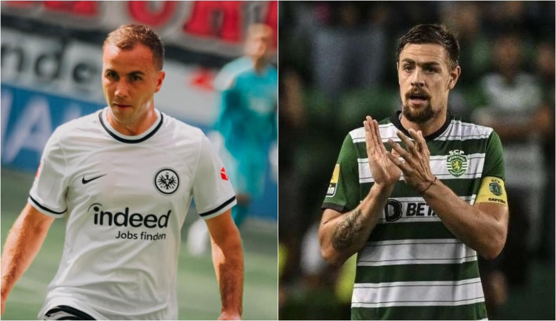 Montagem - Mario Götze (Eintracht Frankfurt) e Sebastián Coates (Sporting)