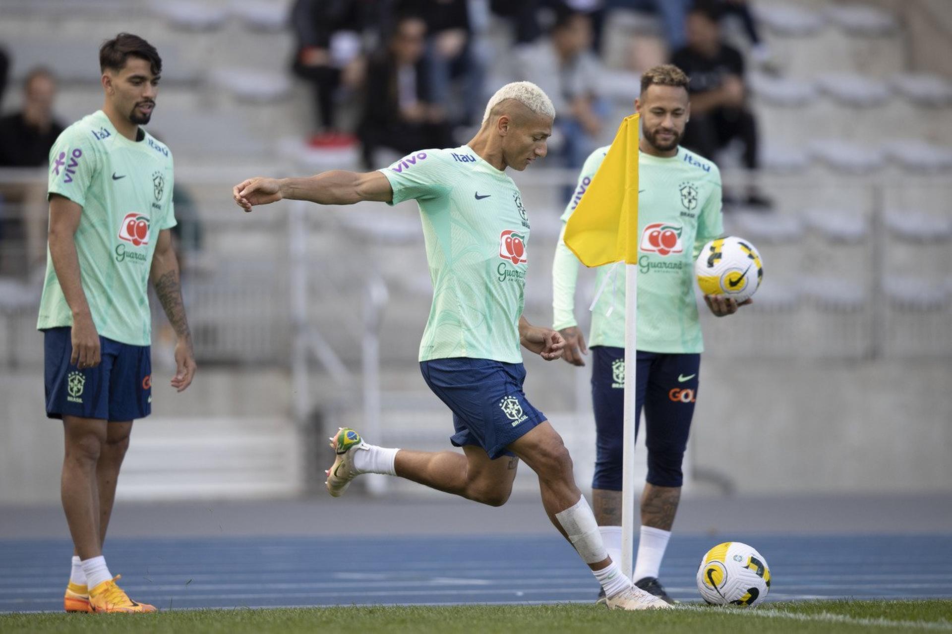 Treino da Seleção Brasileira - Brasil - Neymar, Lucas Paquetá e Richarlison