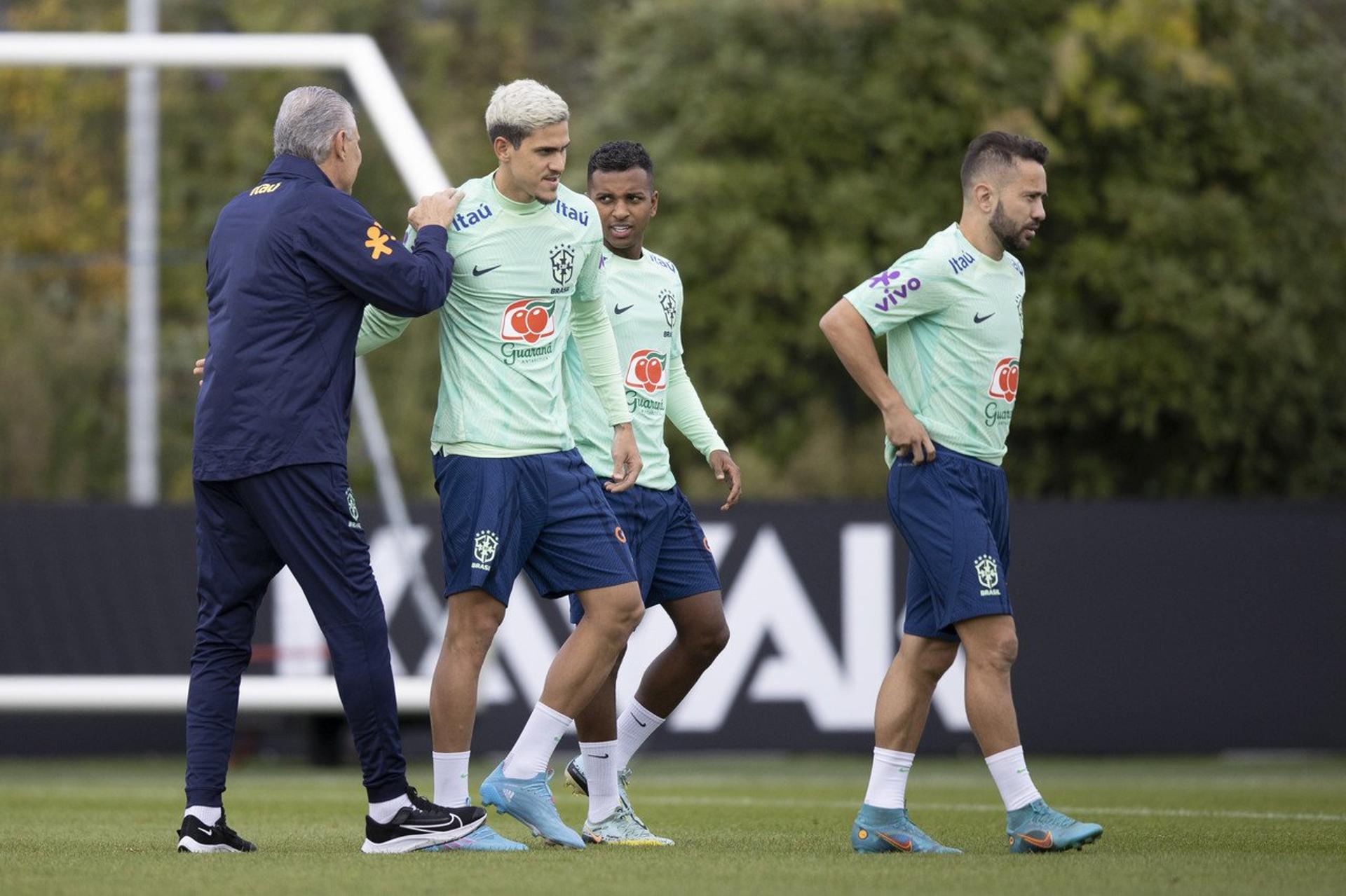 Tite, Pedro, Everton Ribeiro e Rodrygo - Seleção Brasileira - Brasil