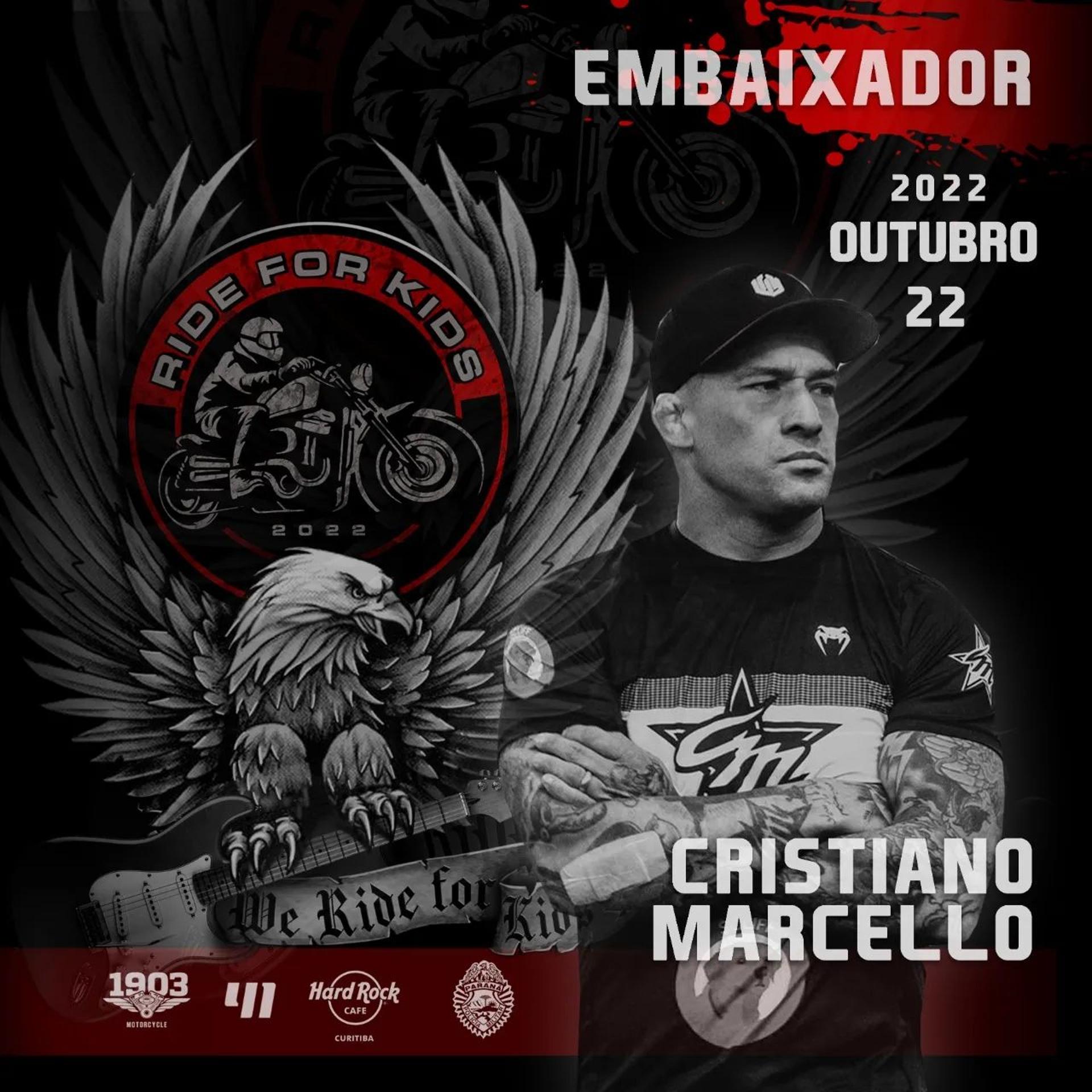 Cristiano Marcello é embaixador do Ride For Kids