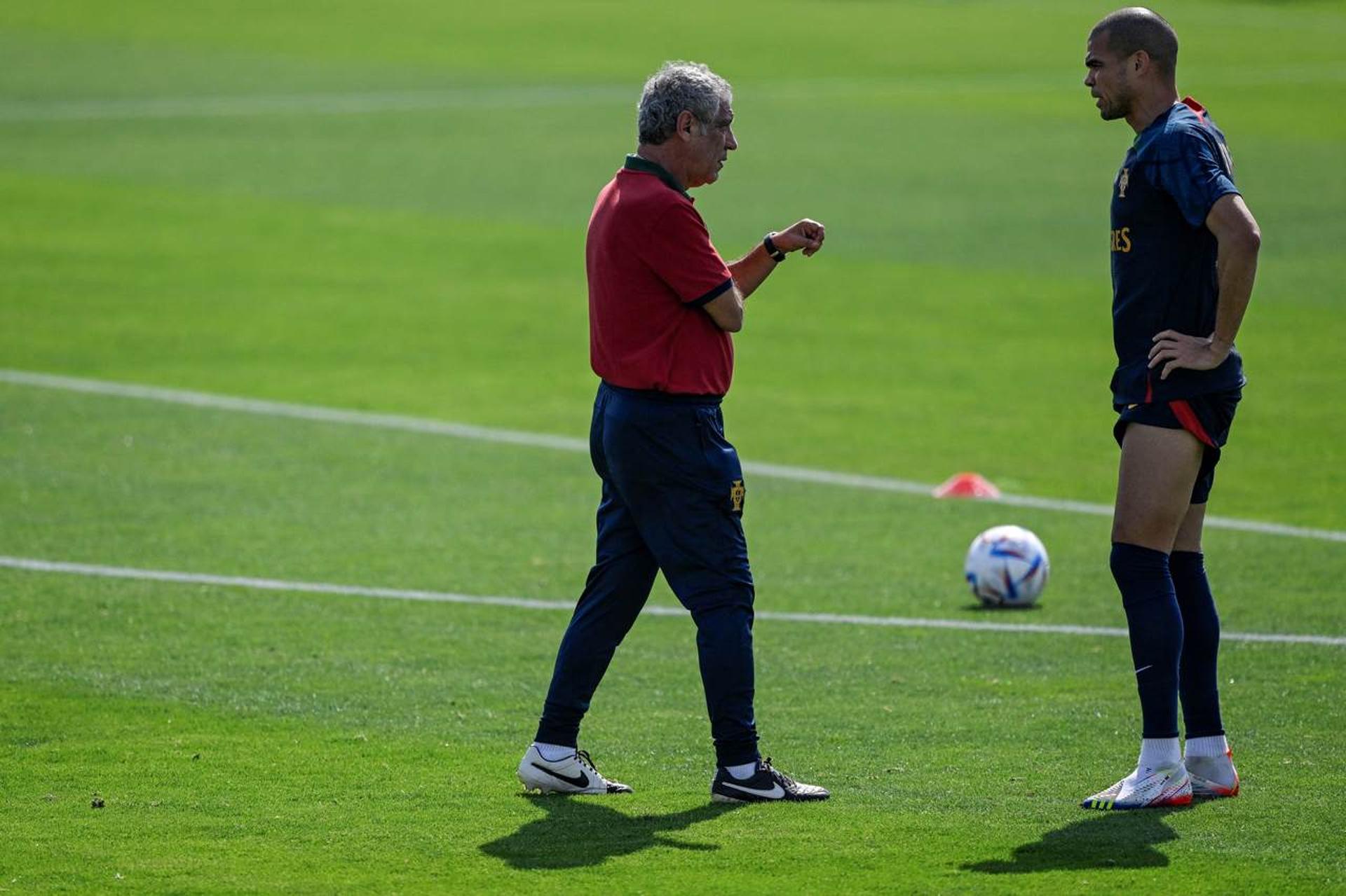 Treino Portugal - Pepe e Fernando Santos