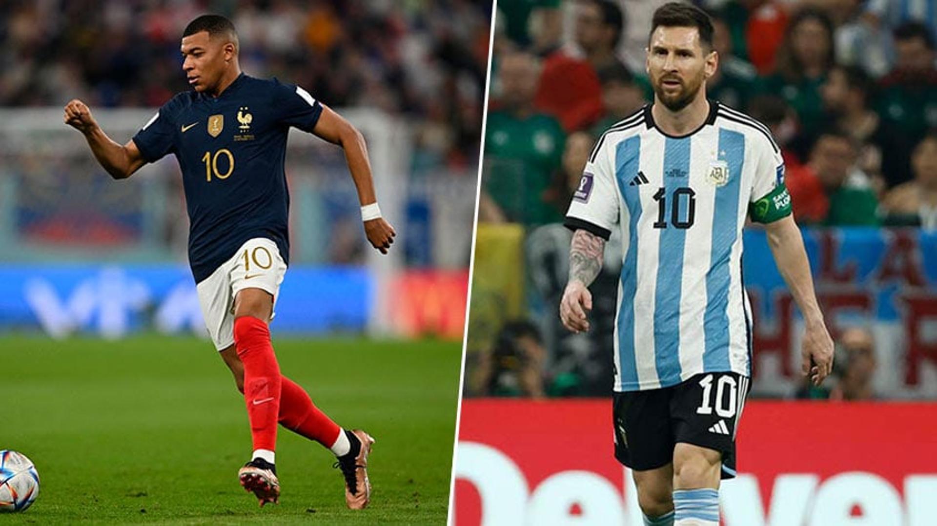 Montagem messi e mbappe