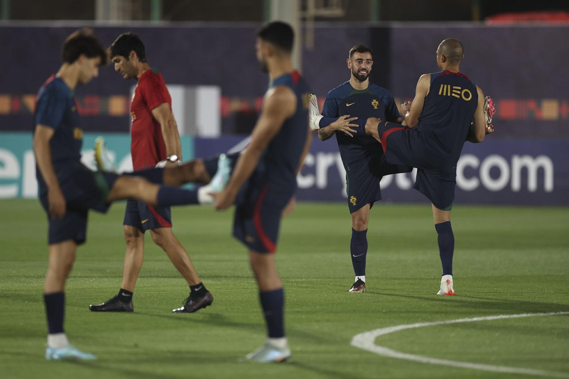 Bruno Fernandes e Pepe - Treino Portugal