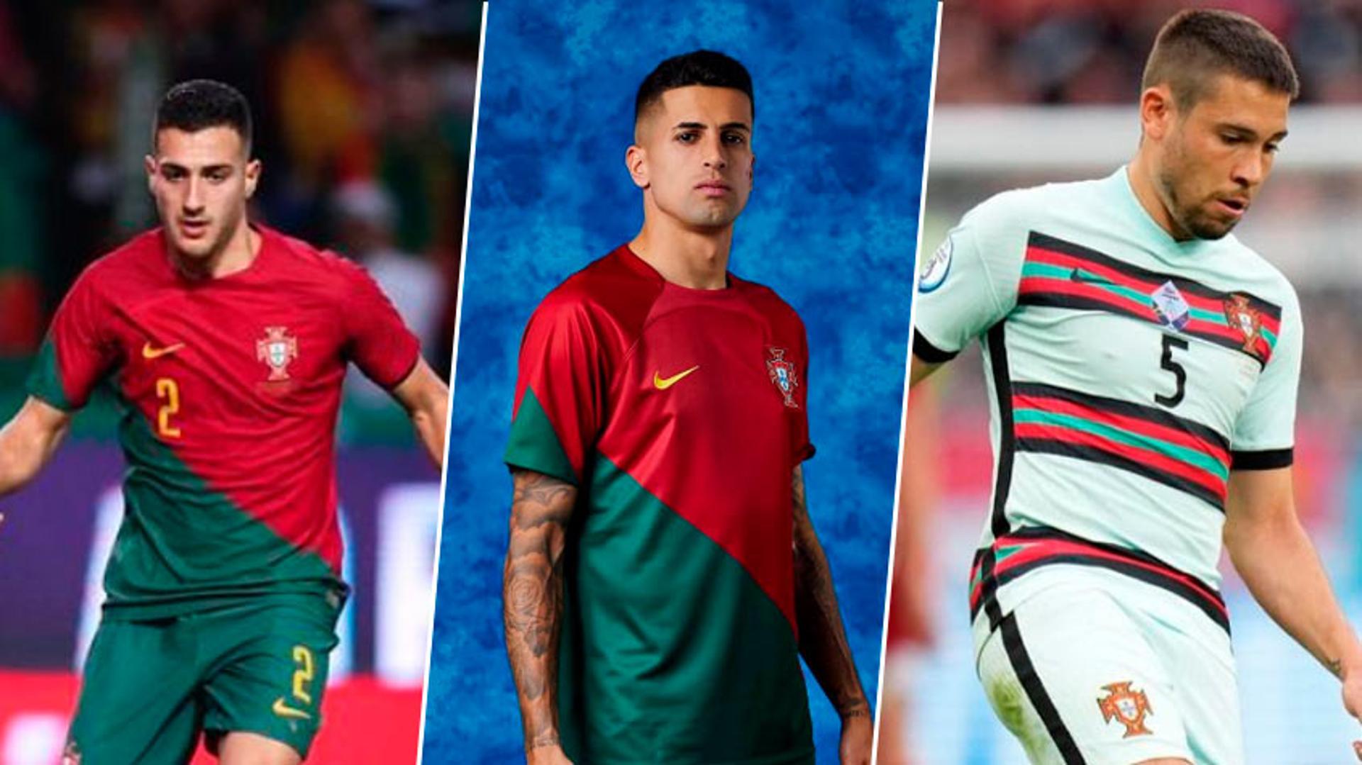 Diogo Dalot, João Cancelo e Raphael Guerreiro, laterais de Portugal