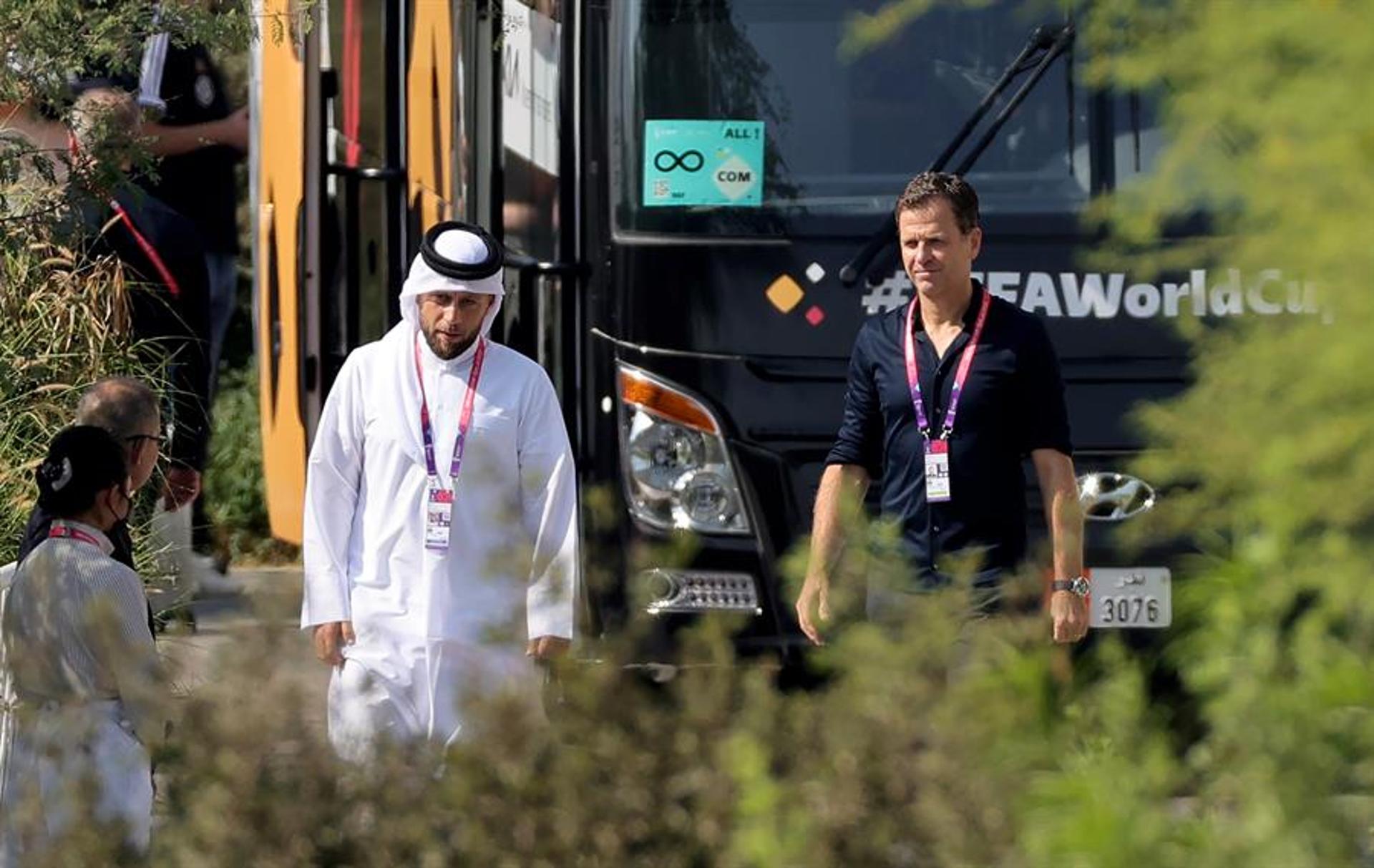 Oliver Bierhoff, diretor da Federação Alemã, durante retorno ao Qatar