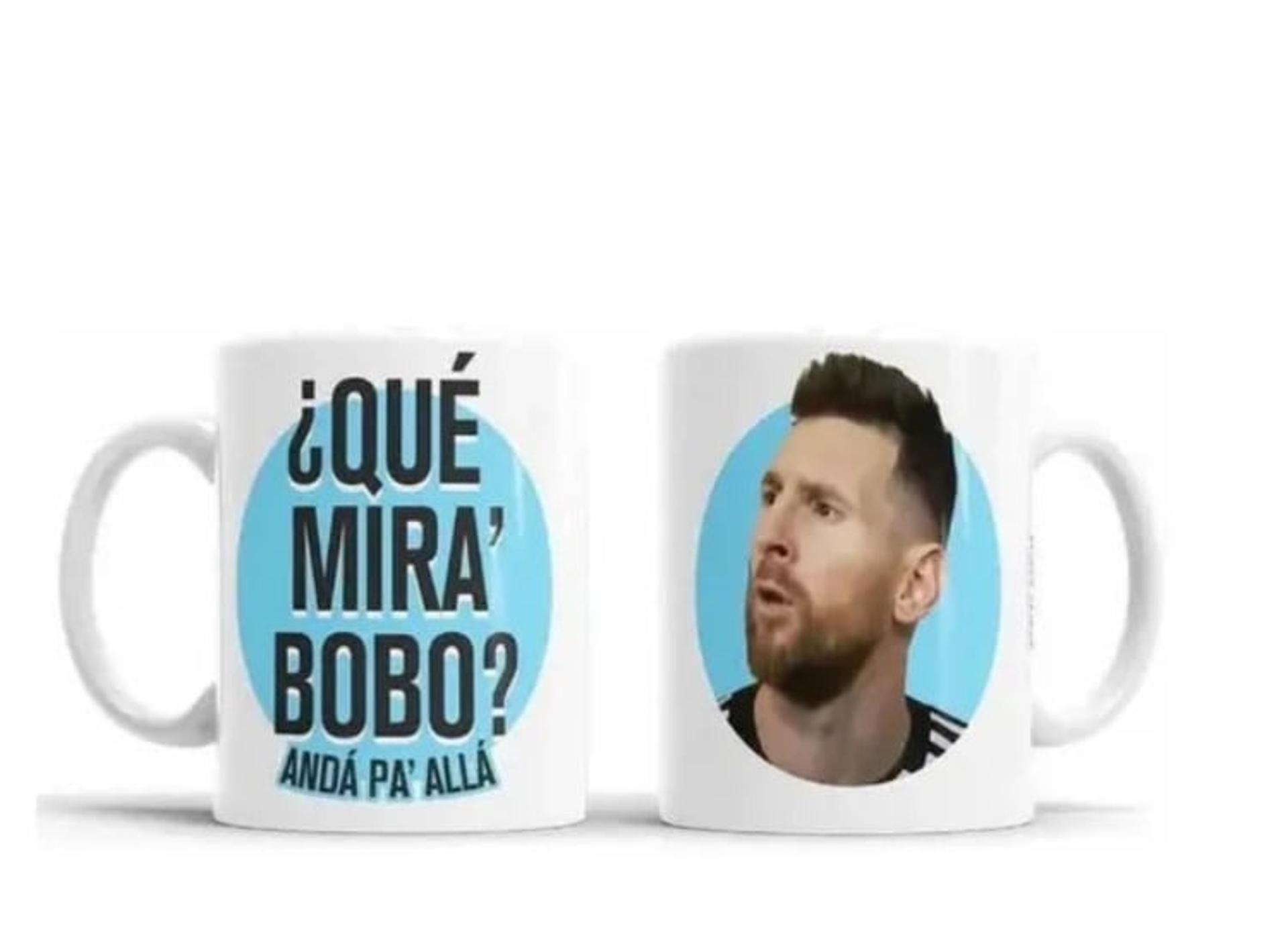 Caneca com provocação de Messi - Copa do Mundo 2022