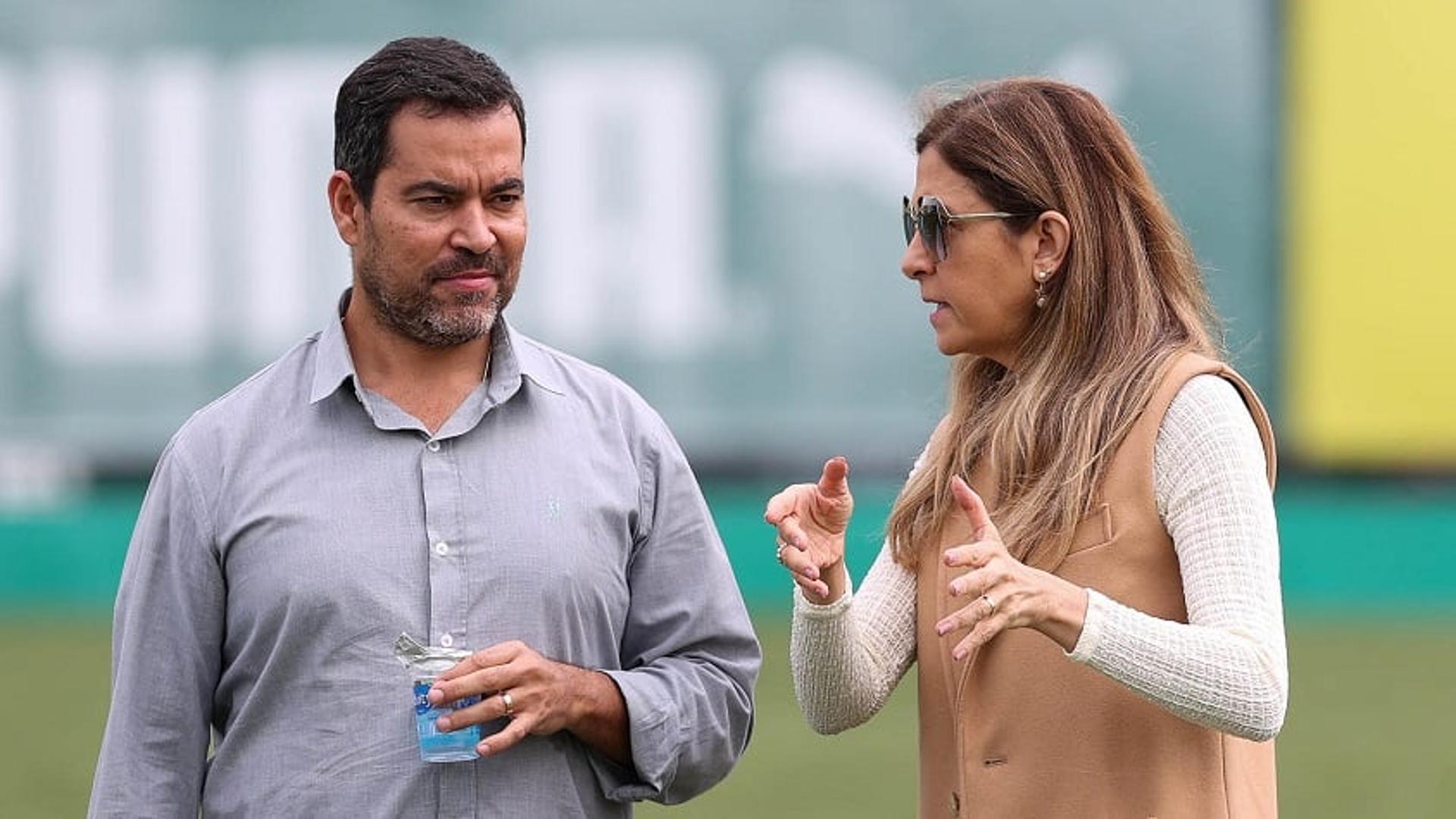 João Paulo Sampaio e Leila Pereira - Treino Palmeiras