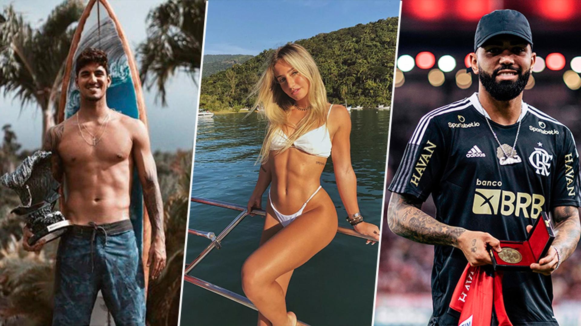 Gabigol, Bruna Griphao e Gabriel Medina