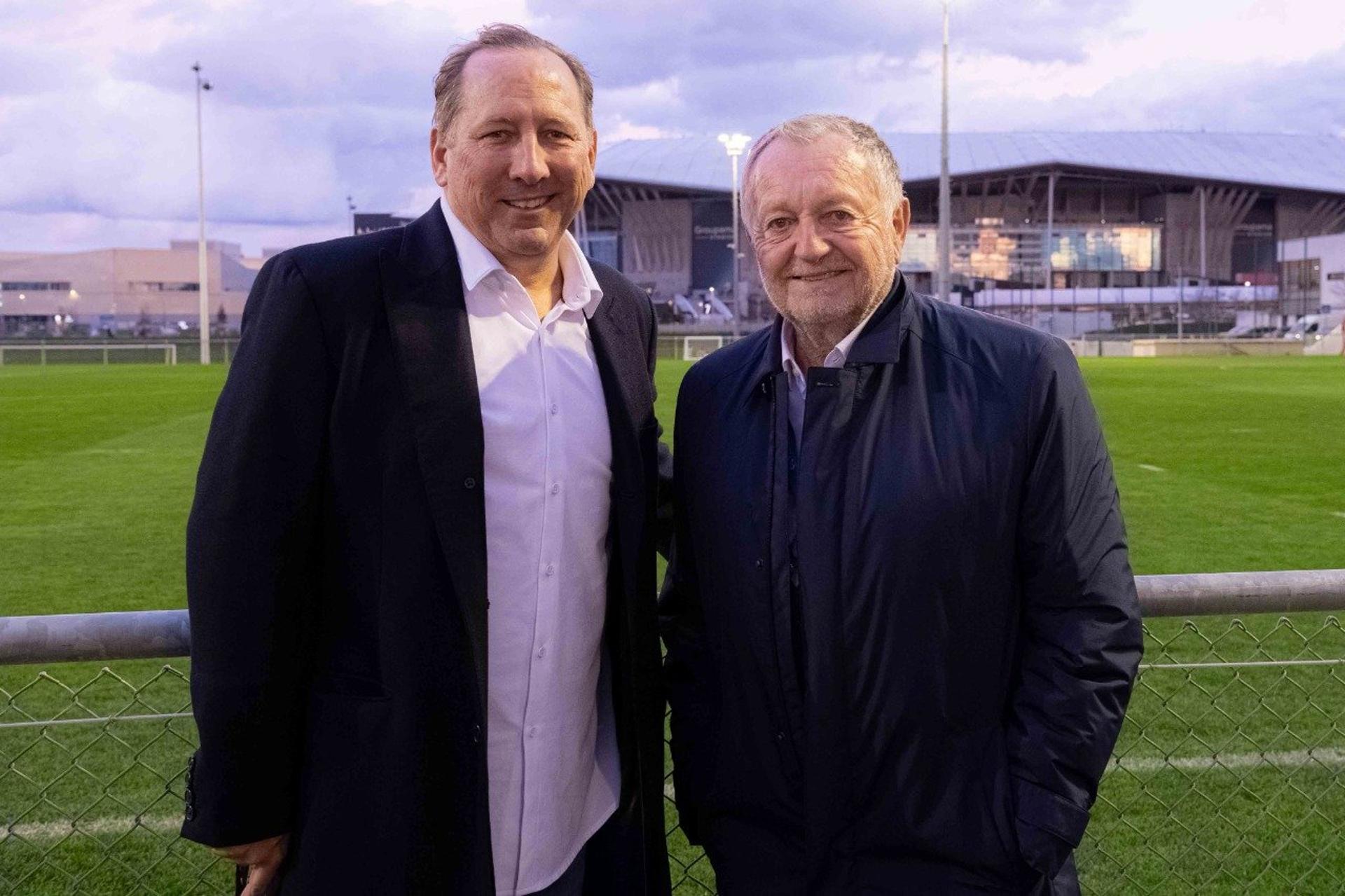 John Textor e Jean-Michel Aulas, presidente do Lyon