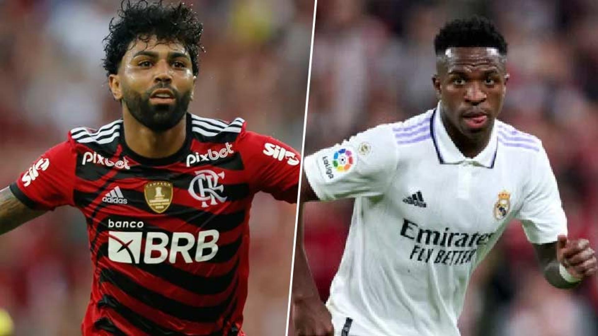 Gabigol (Flamengo) e Vini Jr. (Real Madrid)