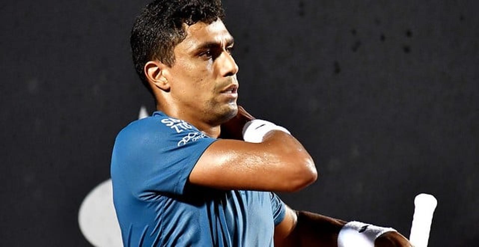 Thiago Monteiro em ação no Rio Open