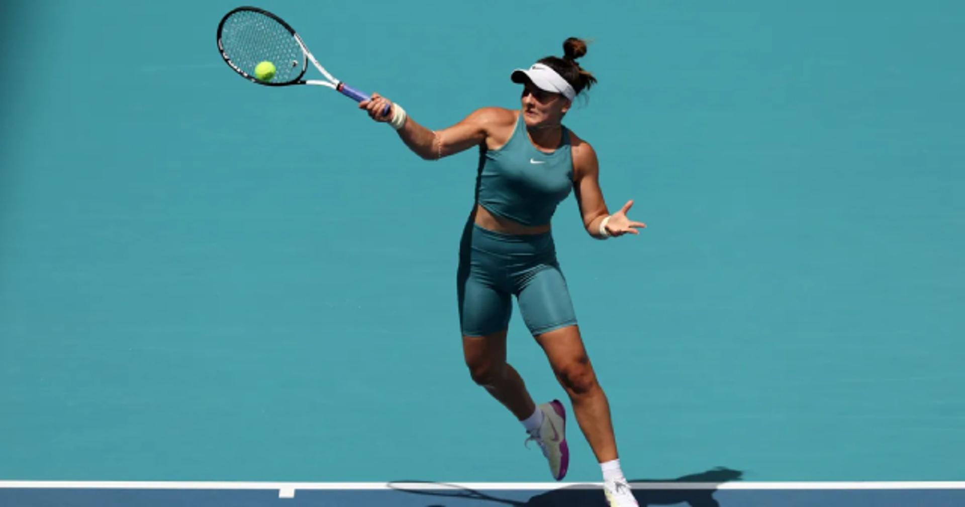 Bianca Andeescu em ação pelo WTA 1000 de Miami