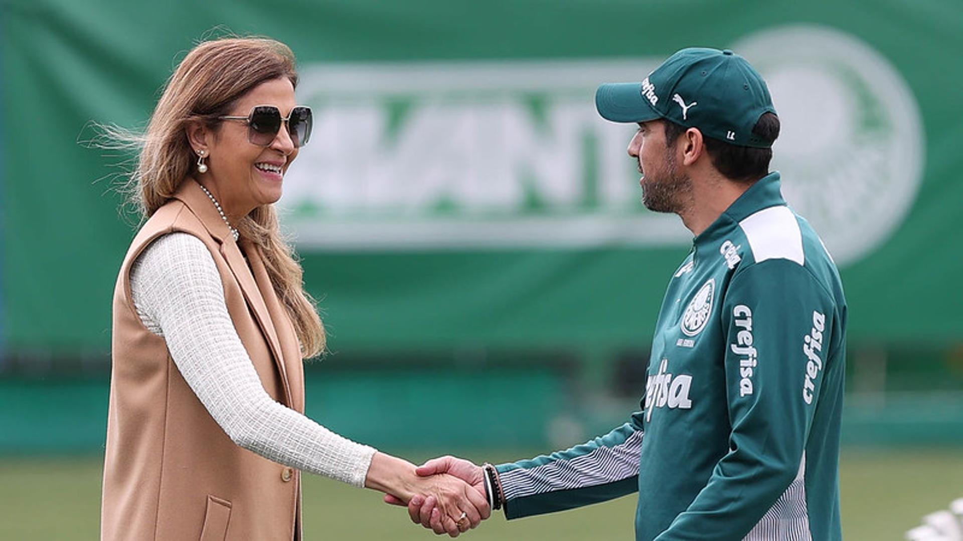 Abel Ferreira e Leila Pereira