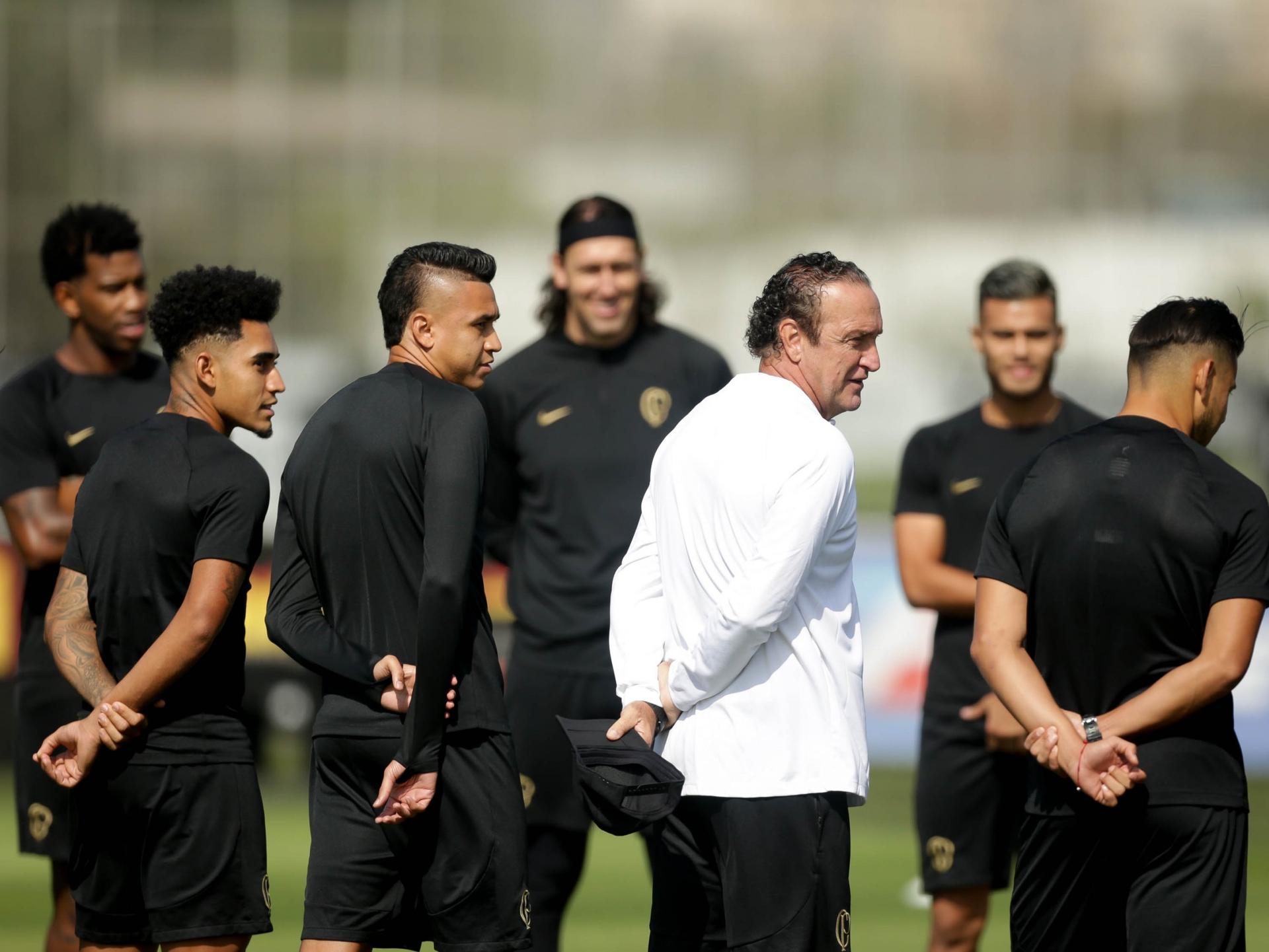 Cuca, Gil, Du Queiroz, Cantillo, Cássio, Fausto Vera e Romero - Treino Corinthians