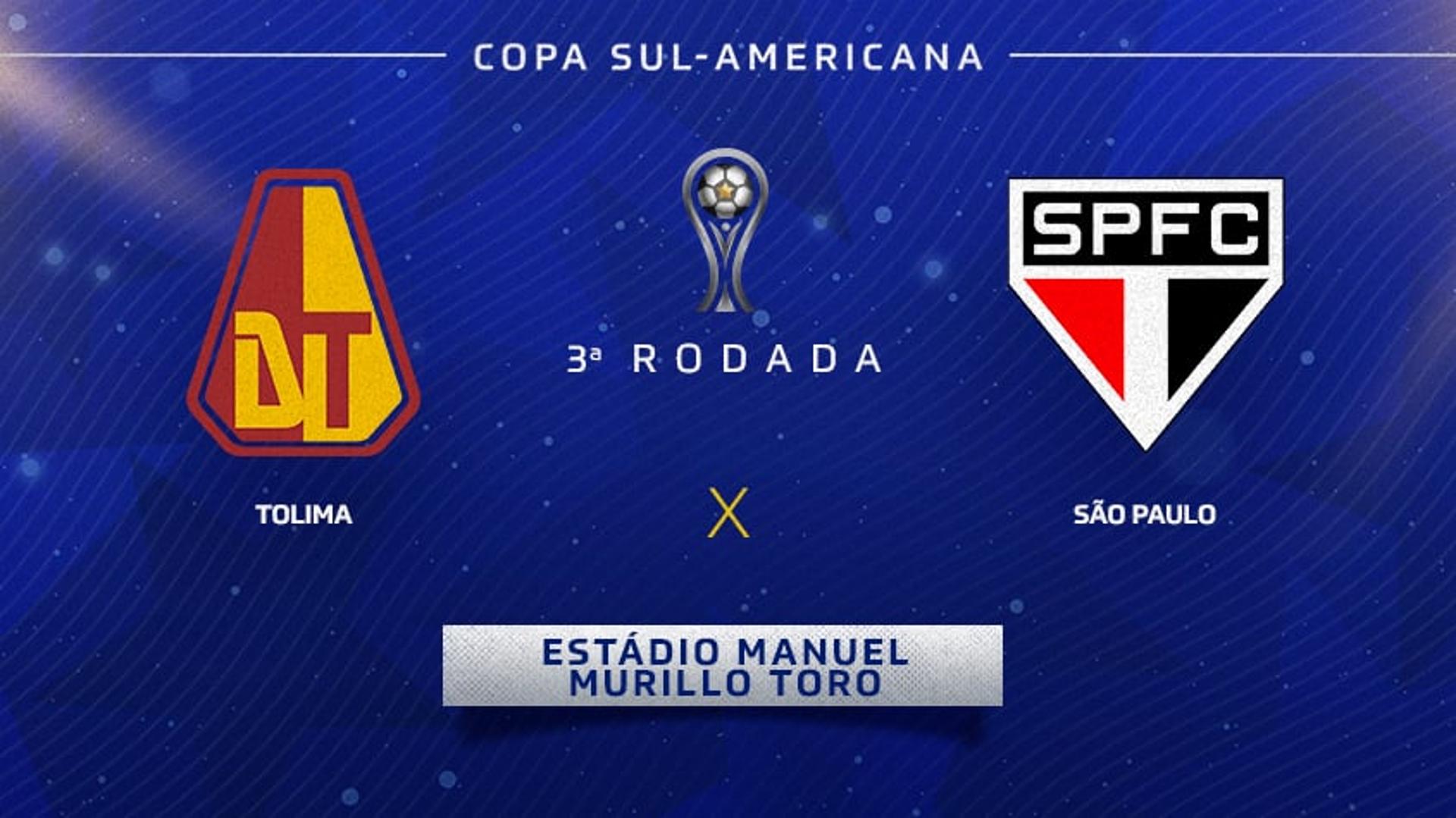 Tempo Real Tolima x São Paulo Sulamericana