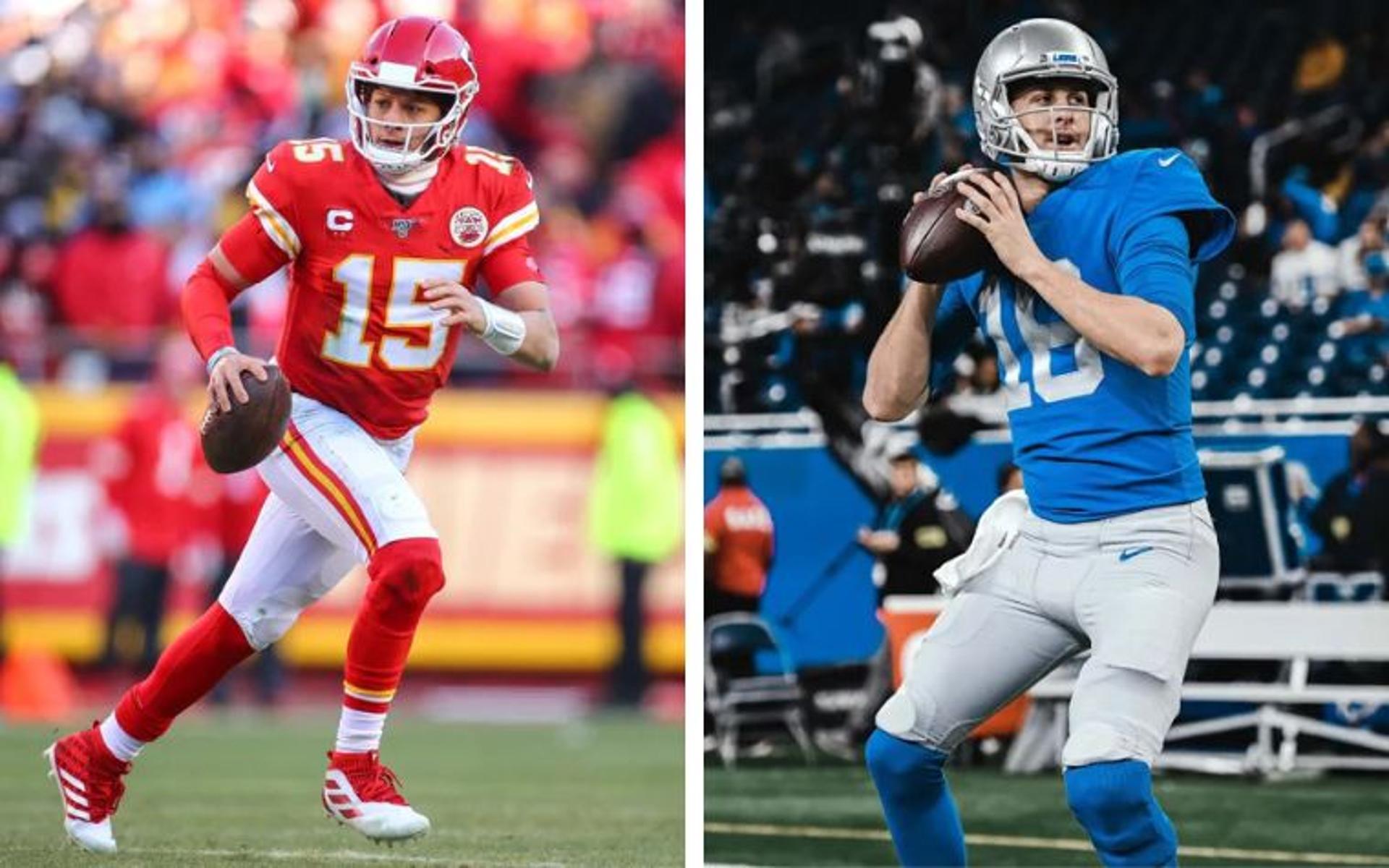 Patrick Mahomes (Kansas City Chiefs) e Jared Goff (Detroit Lions)