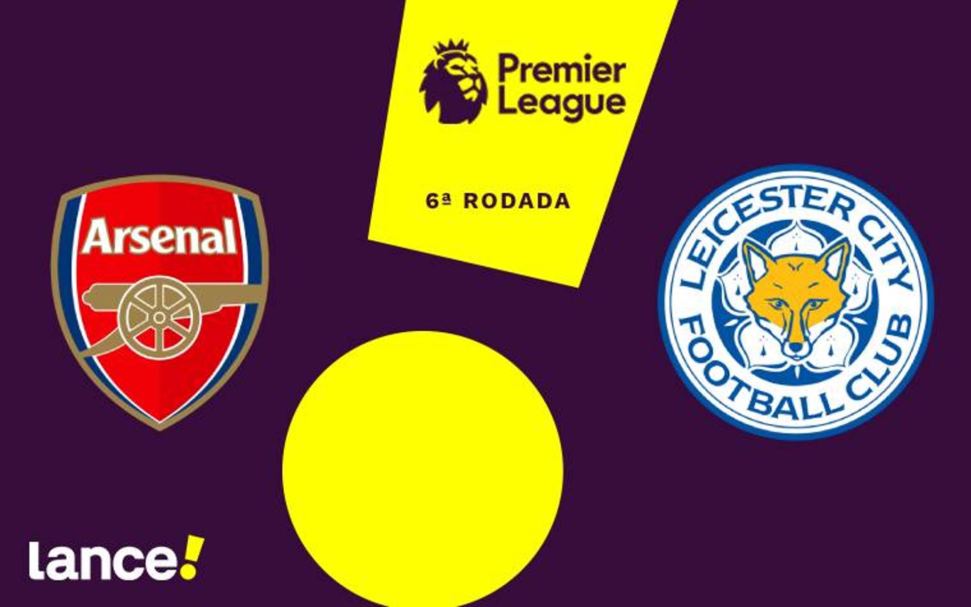 Saiba onde assistir o jogo Arsenal x Leicester pela sexta rodada da Premier League (Foto: Arte / Lance!)